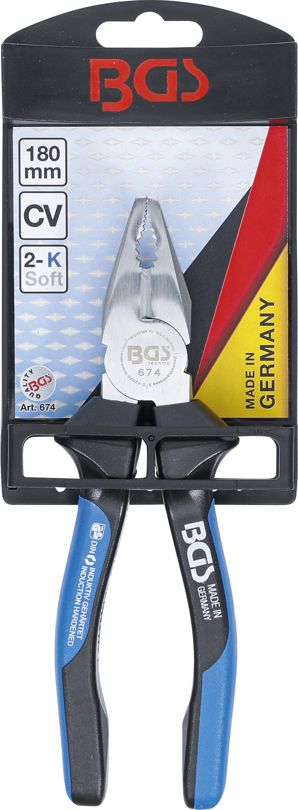 BGS Kombizange | mit Facette und Schneider | 180 mm