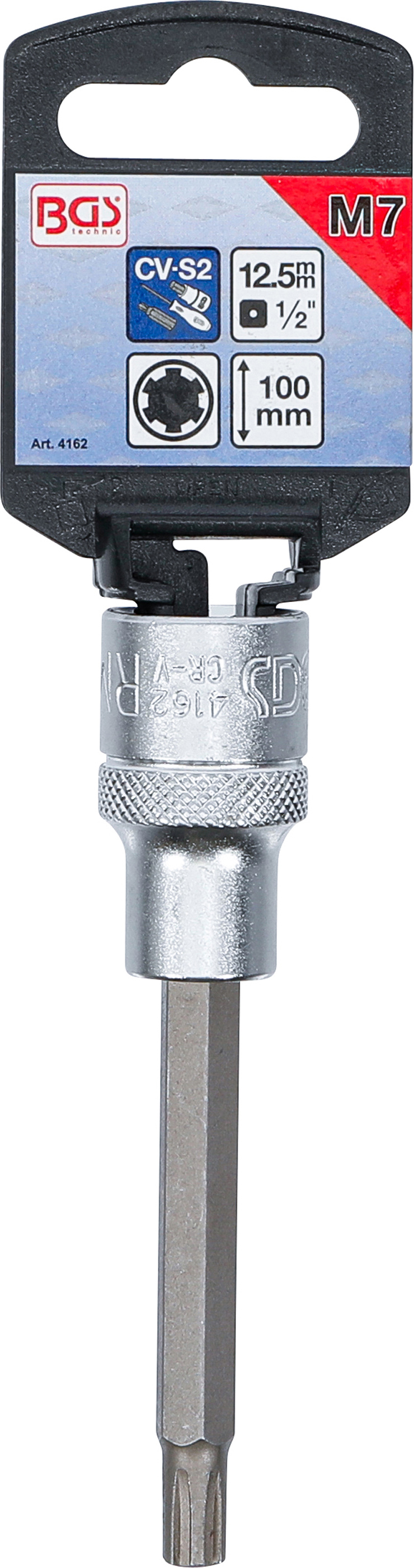 BGS Bit-Einsatz | Länge 100 mm | Antrieb Innenvierkant 12,5 mm (1/2") | Keil-Profil (für RIBE) M7