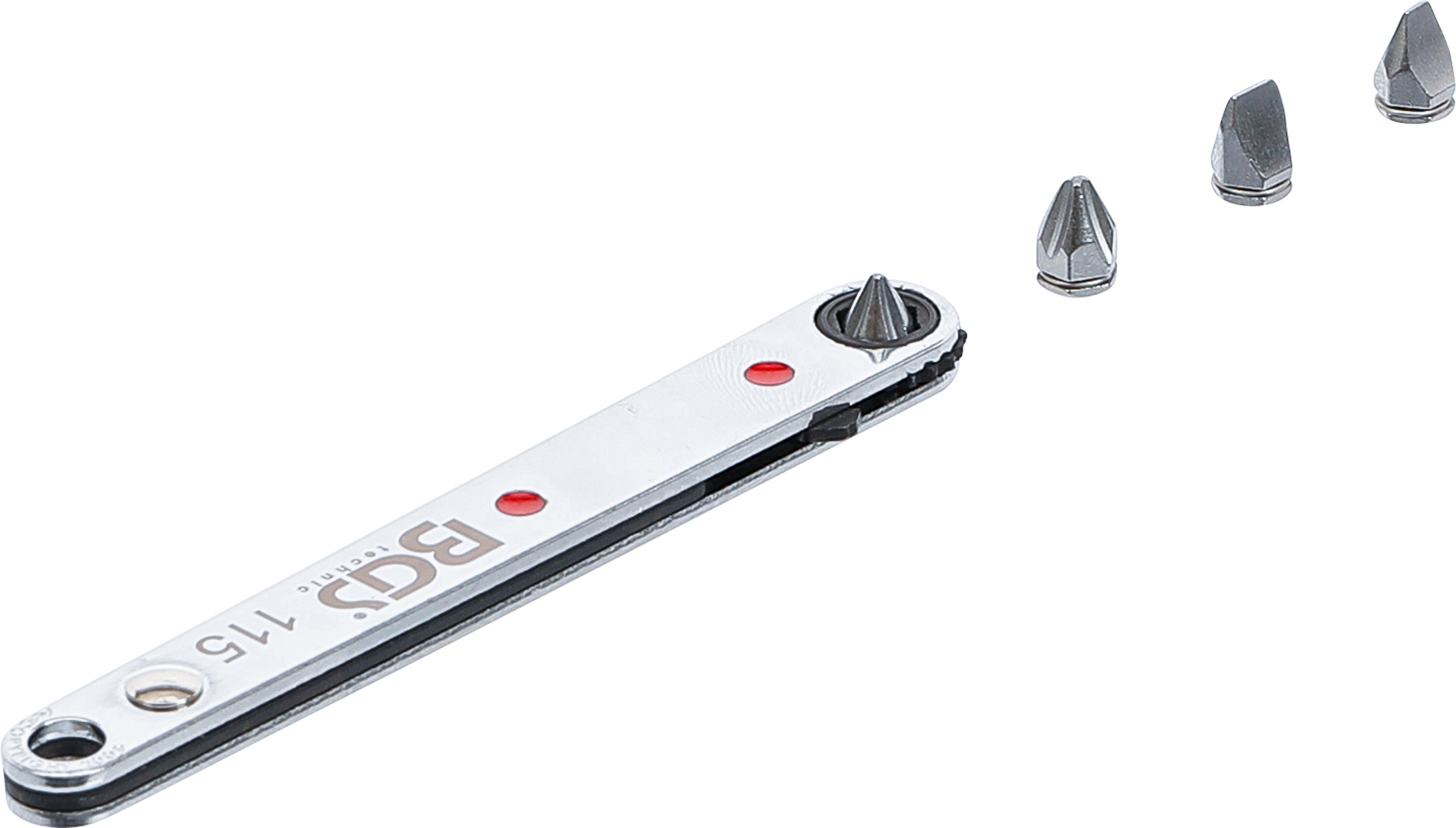 BGS Spezial-Bitknarre, ultra dünn | Abtrieb Innensechskant 6,3 mm (1/4") | inkl. 4 Spezial-Bits