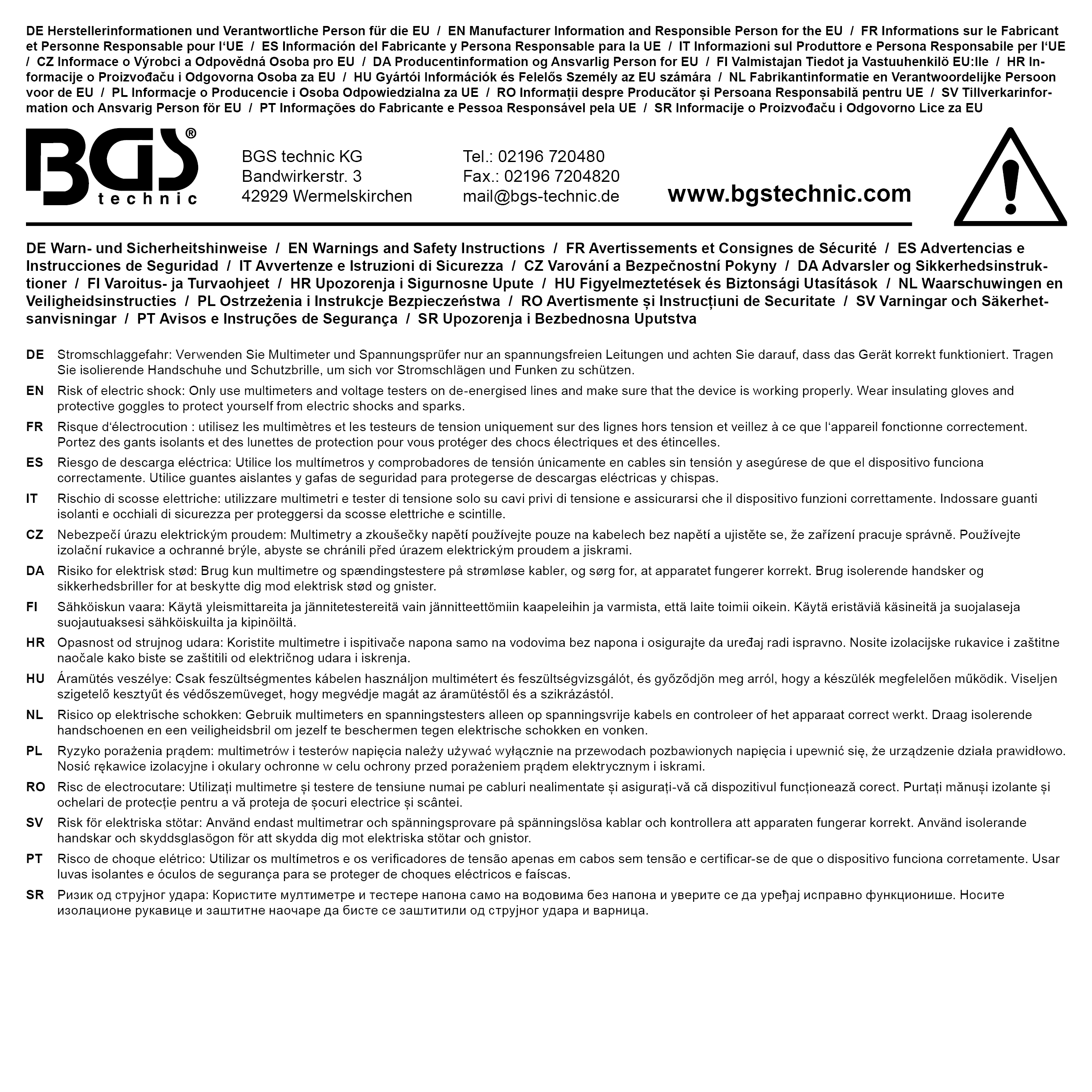 BGS Dioden-Prüflampe mit LED-Anzeige | 3 - 48 V