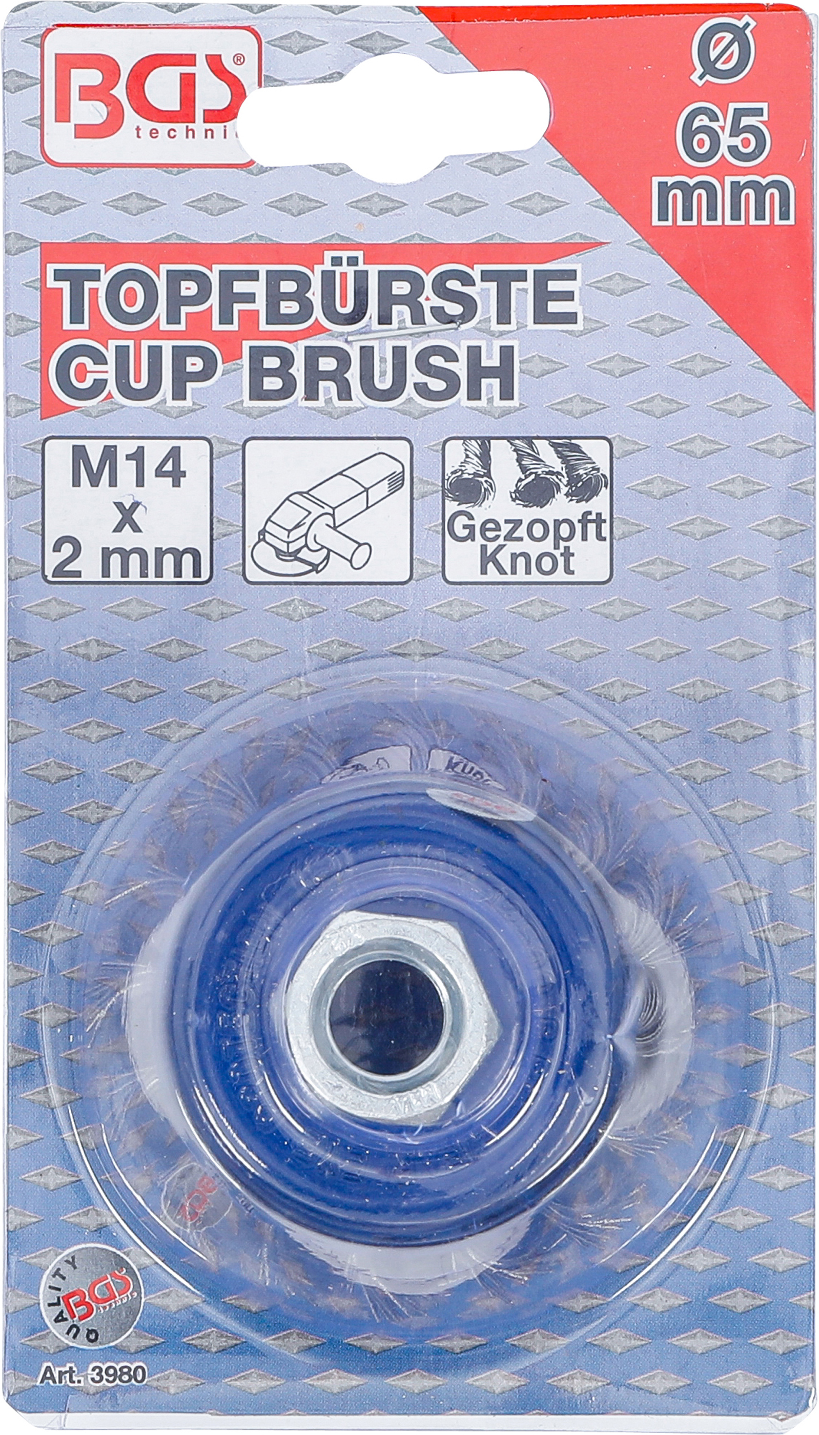 BGS Topfbürste | Aufnahme M14 x 2,0 | Ø 65 mm