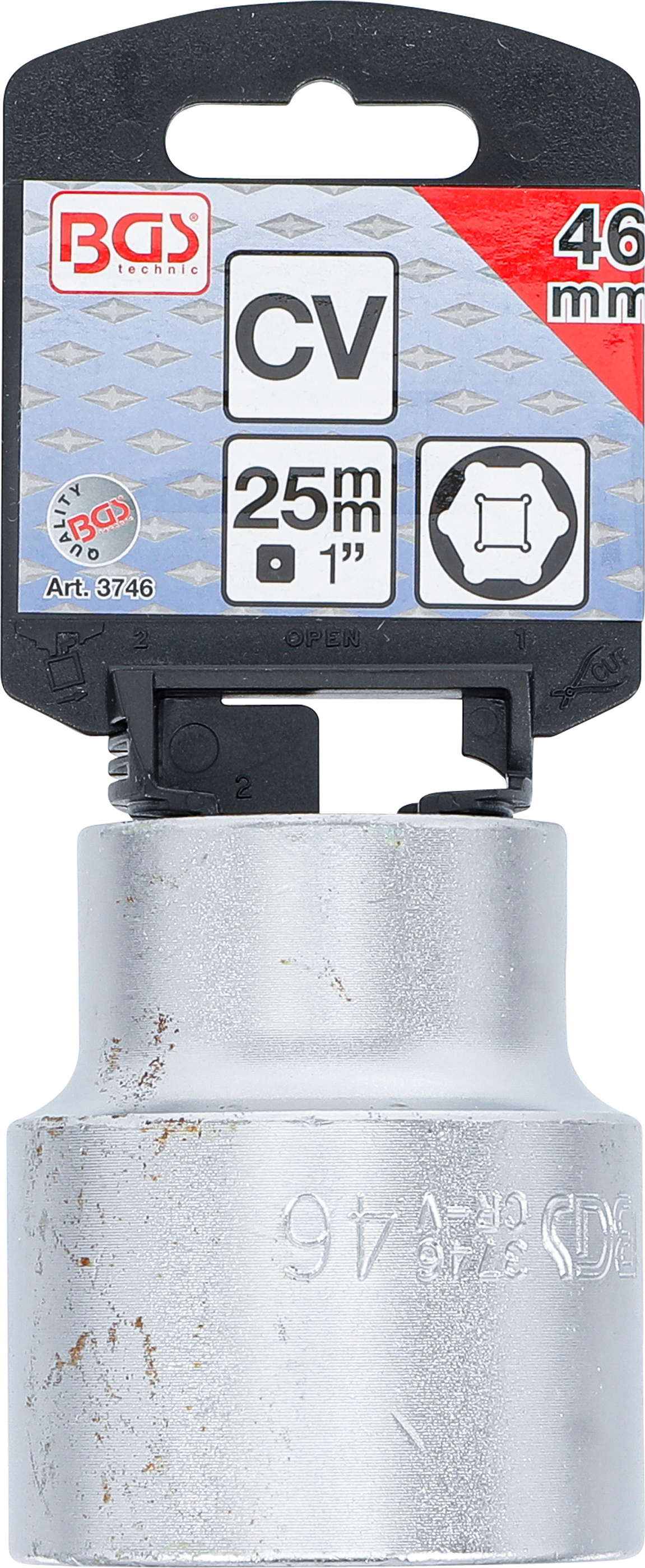 BGS Steckschlüssel-Einsatz Sechskant | Antrieb Innenvierkant 25 mm (1") | SW 46 mm