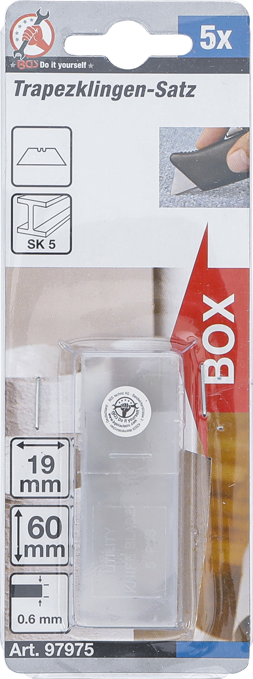 BGS Trapezklingen-Satz | 0,6 x 19 mm | 5-tlg.