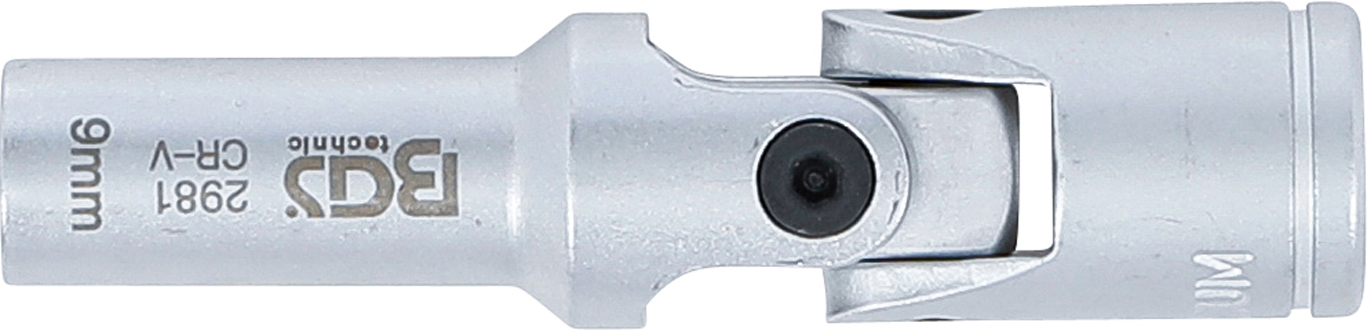 BGS Glühkerzen-Gelenk-Einsatz Sechskant | Antrieb Innenvierkant 10 mm (3/8") | SW 9 mm