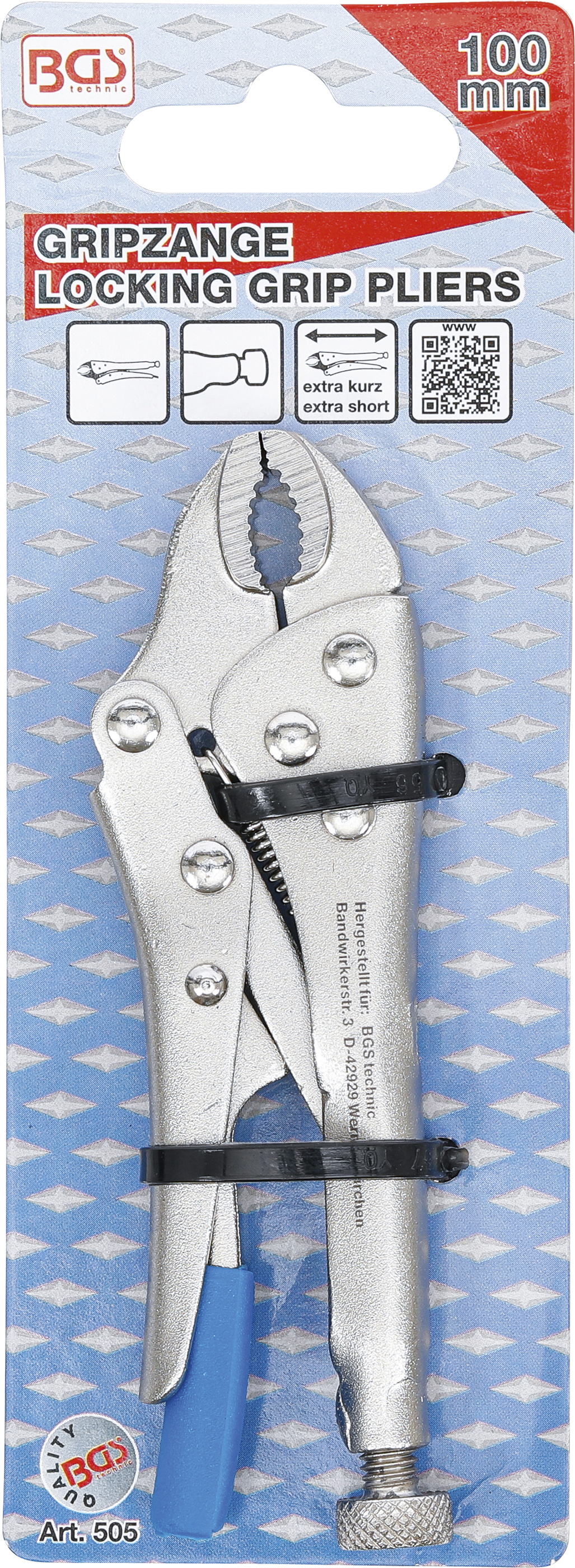 BGS Gripzange | extra kurz | 100 mm