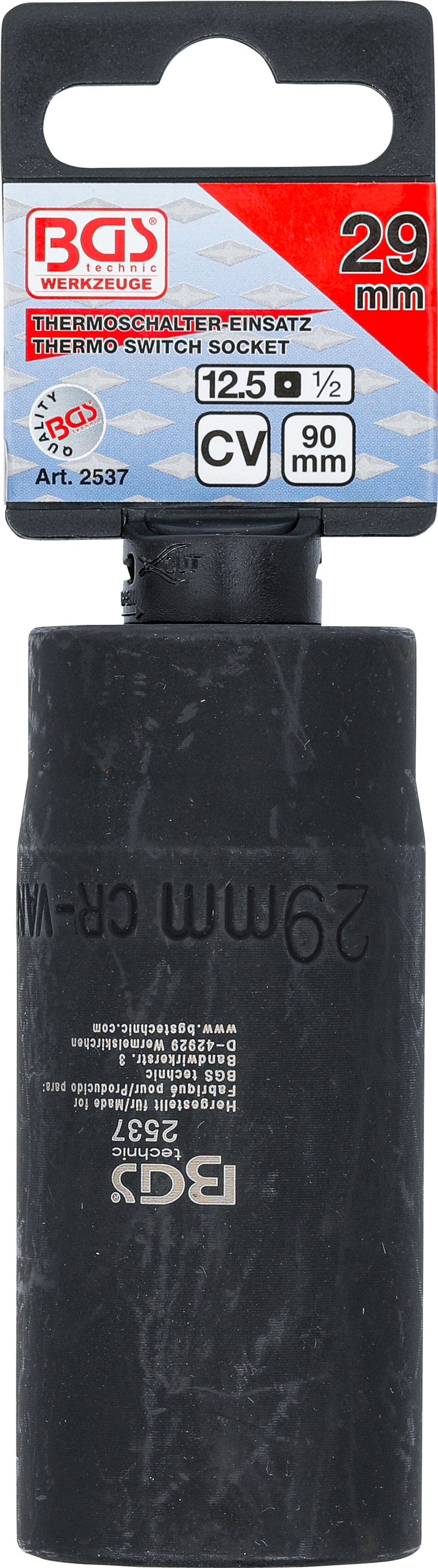 BGS Thermoschalter-Einsatz | Antrieb 12,5 mm (1/2") | SW 29 mm