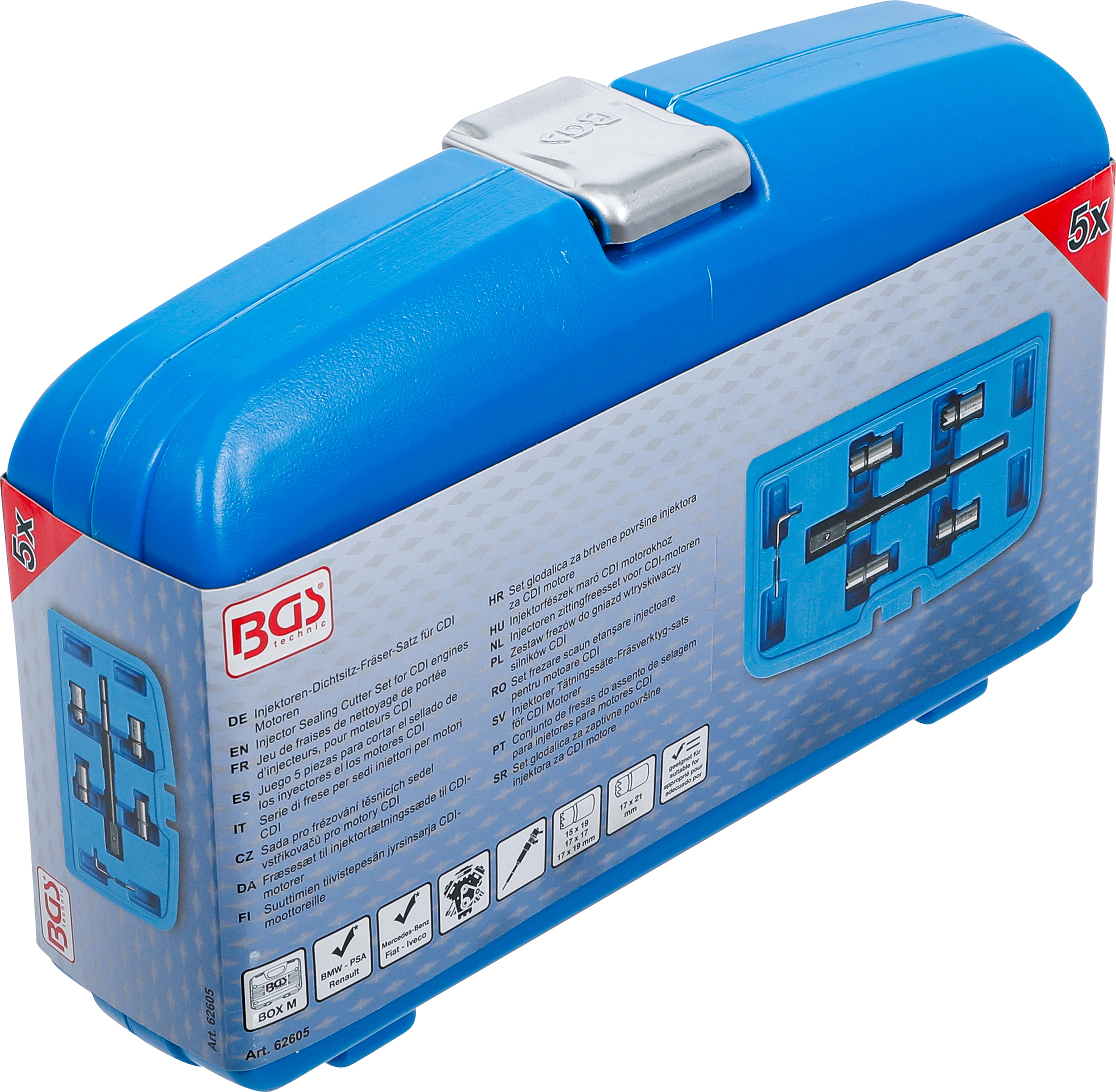 BGS Injektoren-Dichtsitz-Fräser-Satz für CDI Motoren | 5-tlg.