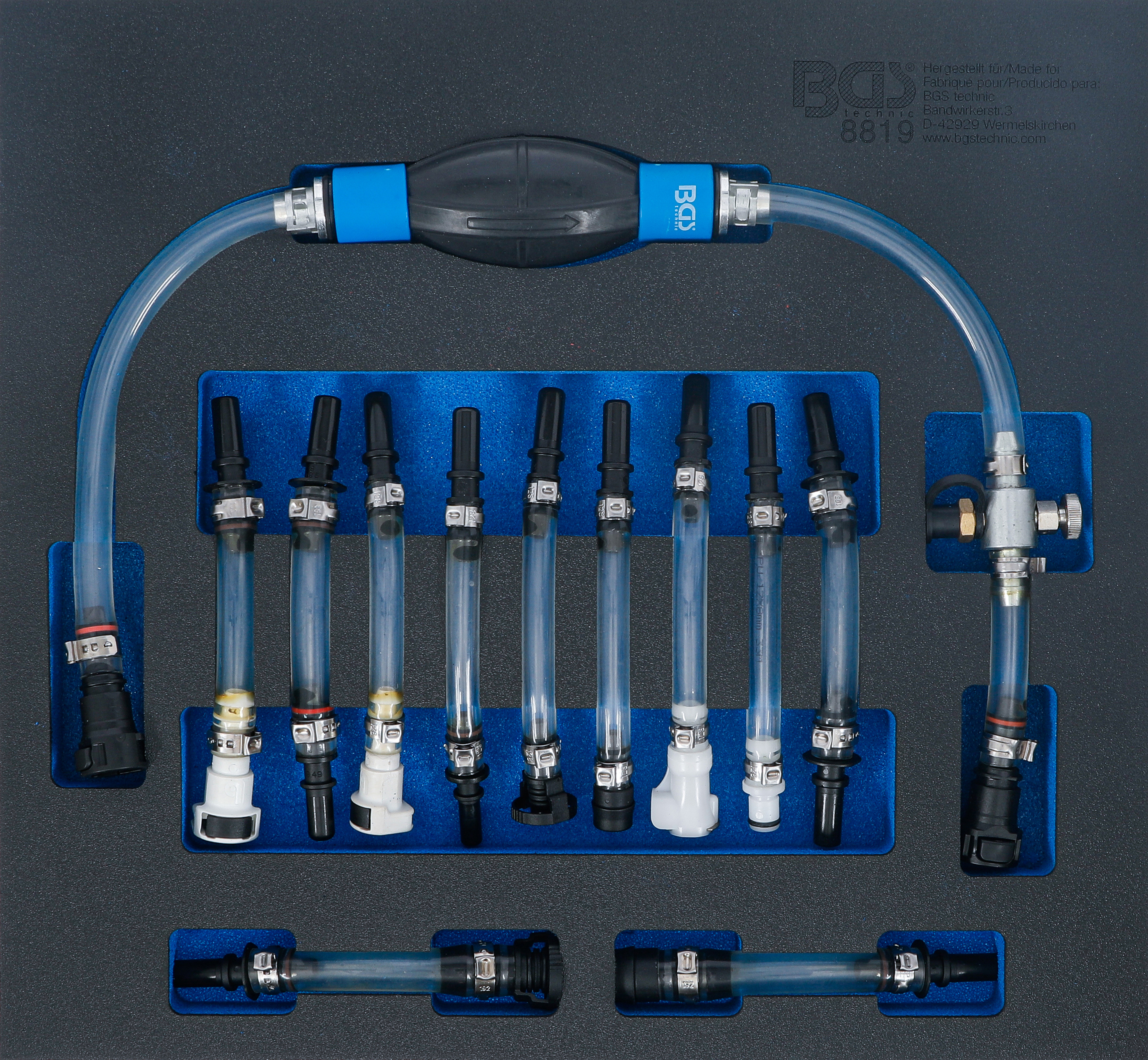 BGS Diesel-Niederdruckkreis-Entlüftungs-Satz | für Ford, PSA, Opel, Fiat, Rover, Land Rover, Renault, Mercedes-Benz | 12-tlg.