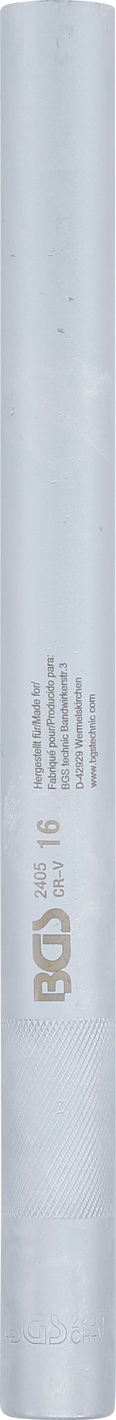 BGS Zündkerzen-Einsatz Zwölfkant, extra lang | Antrieb Innenvierkant 10 mm (3/8") | SW 16 mm
