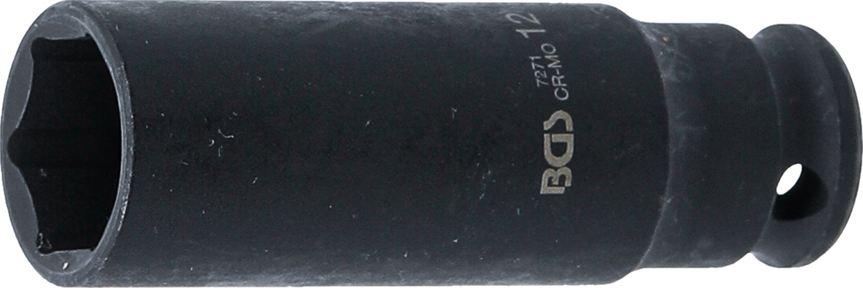 BGS Kraft-Steckschlüssel-Einsatz Sechskant, tief | Antrieb Innenvierkant 6,3 mm (1/4") | SW 12 mm