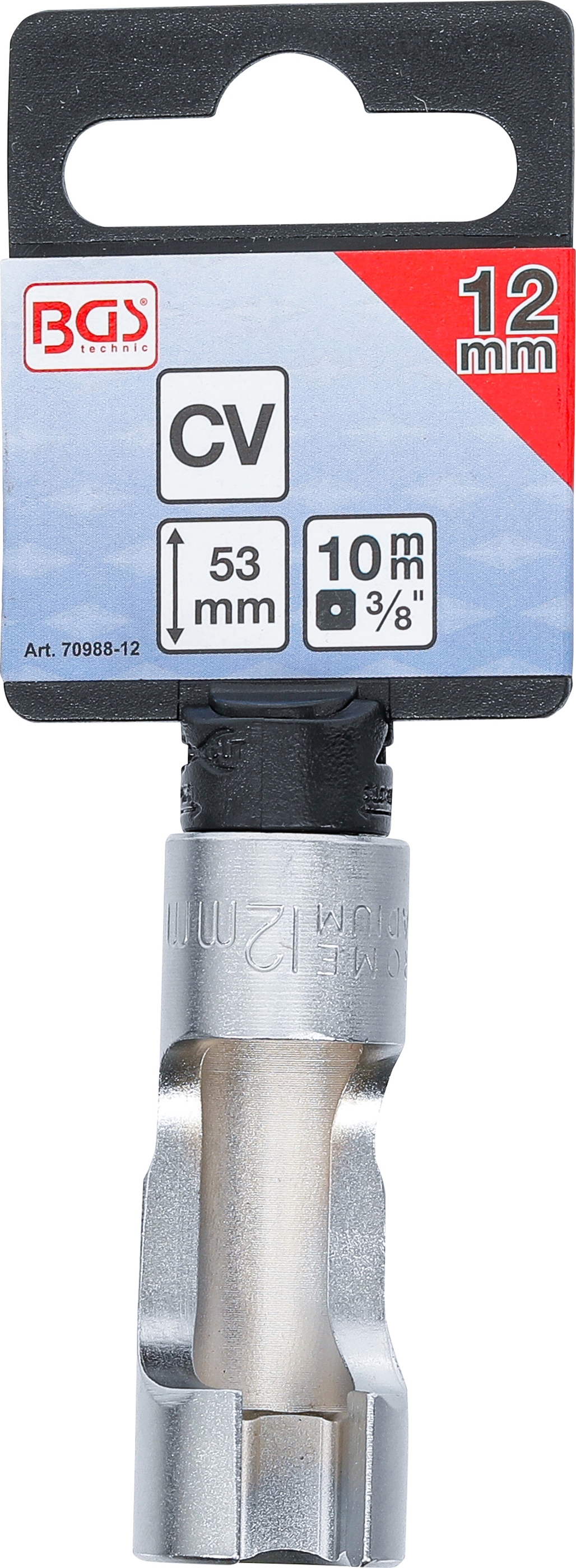 BGS Spezial-Steckschlüssel-Einsatz, geschlitzt | Antrieb Innenvierkant 10 mm (3/8") | SW 12 mm