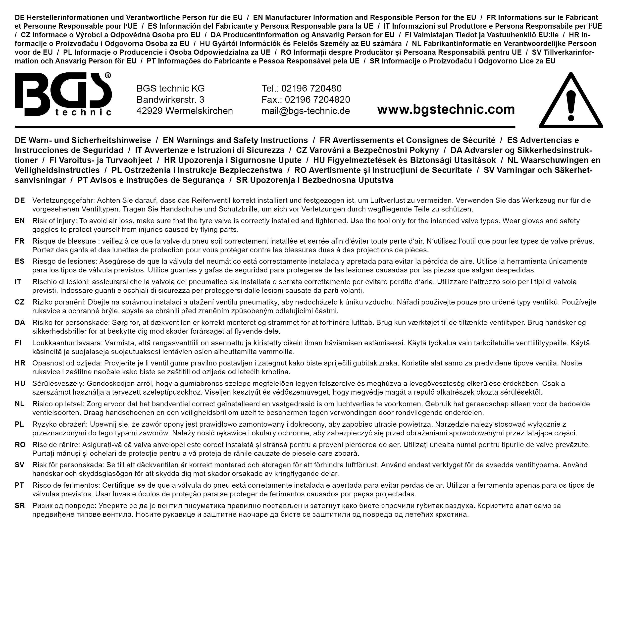 BGS Reifen-Ventilschaft-Einziehwerkzeug