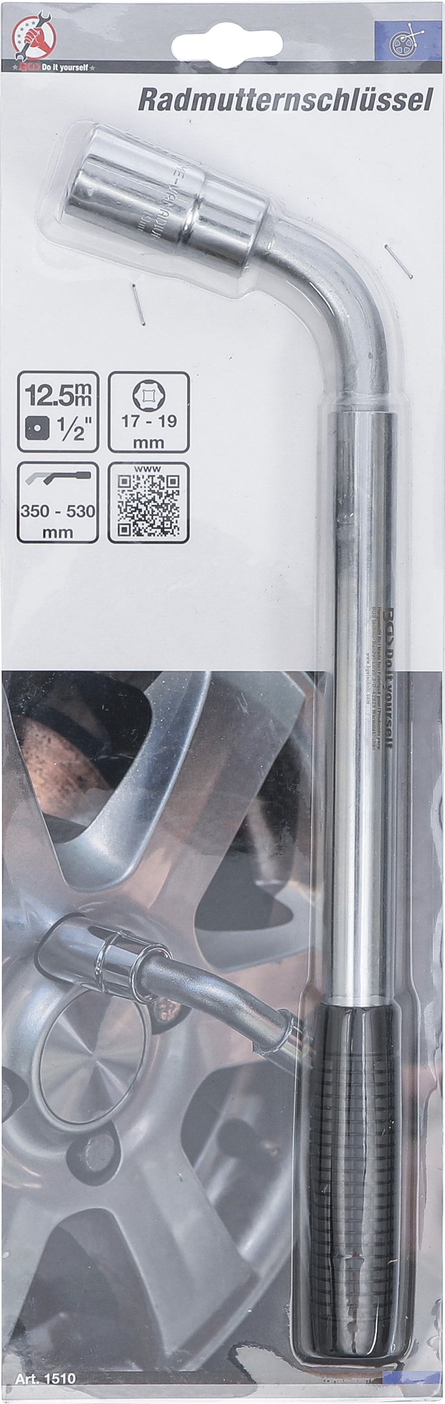 BGS Radmutternschlüssel | Antrieb 12,5 mm (1/2") | SW 17 x 19 mm