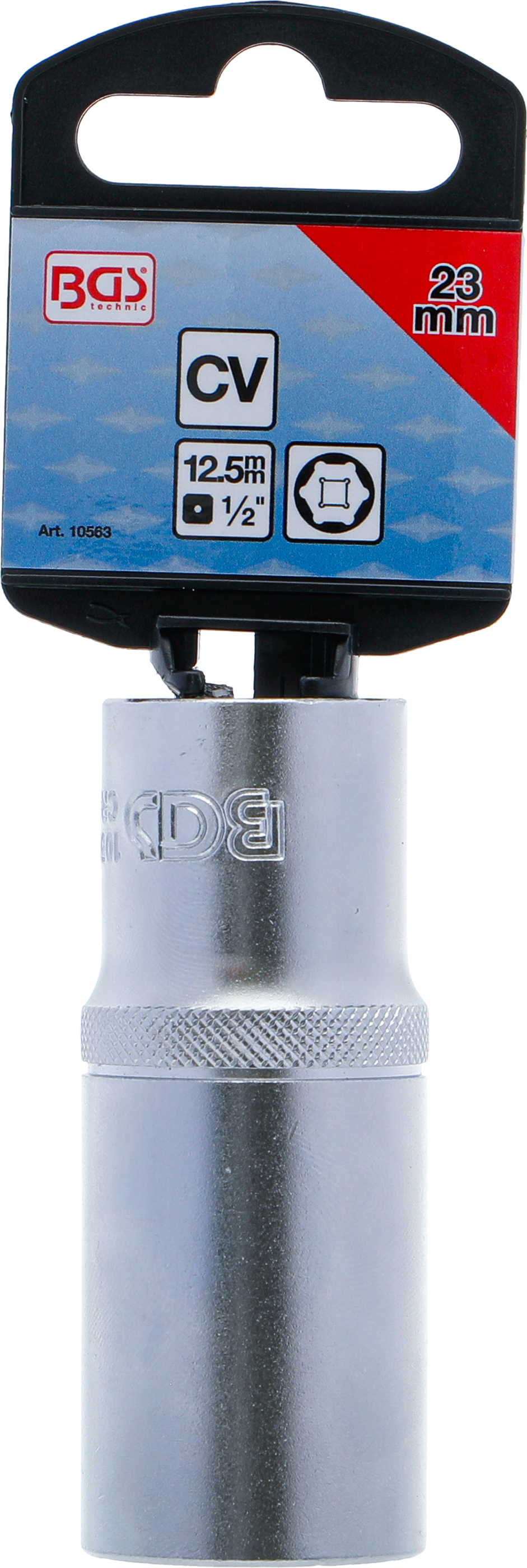 BGS Steckschlüssel-Einsatz Sechskant, tief | Antrieb Innenvierkant 12,5 mm (1/2") | SW 23 mm