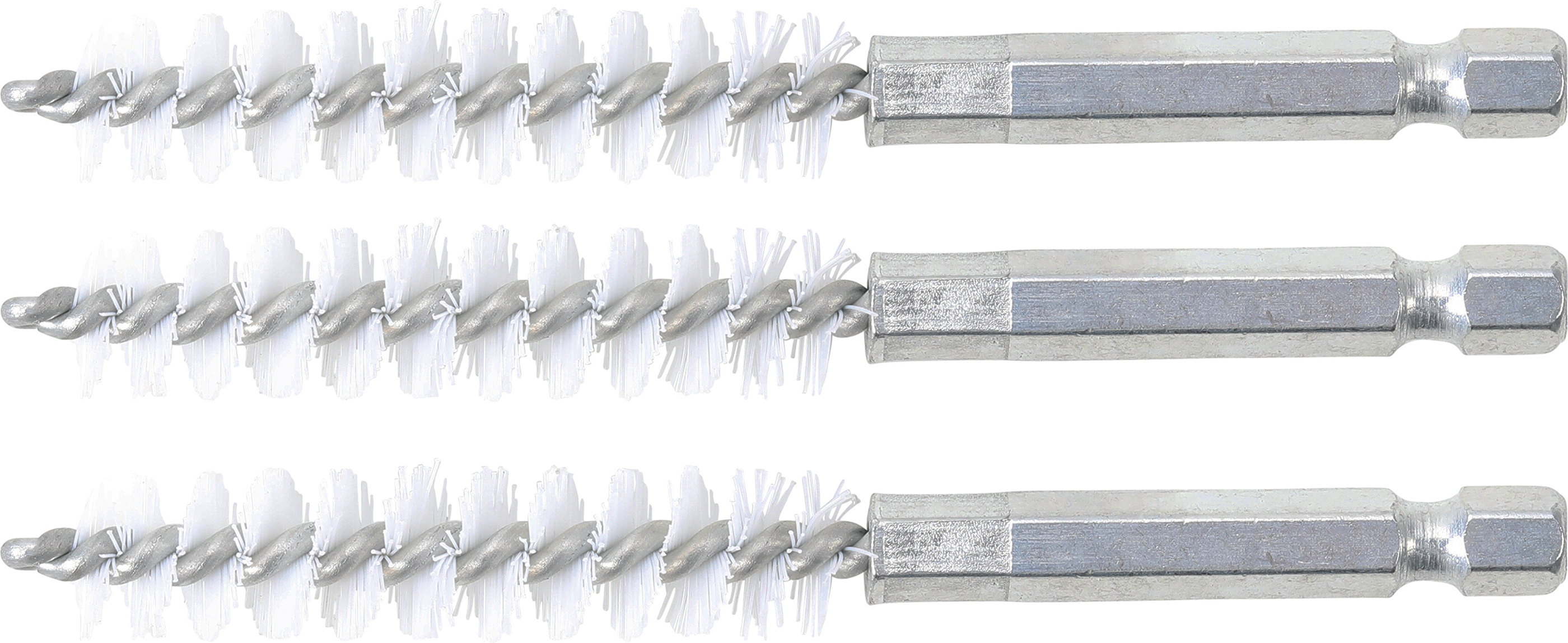 BGS Nylonbürste | 11 mm | Antrieb Außensechskant 6,3 mm (1/4") | 3-tlg.