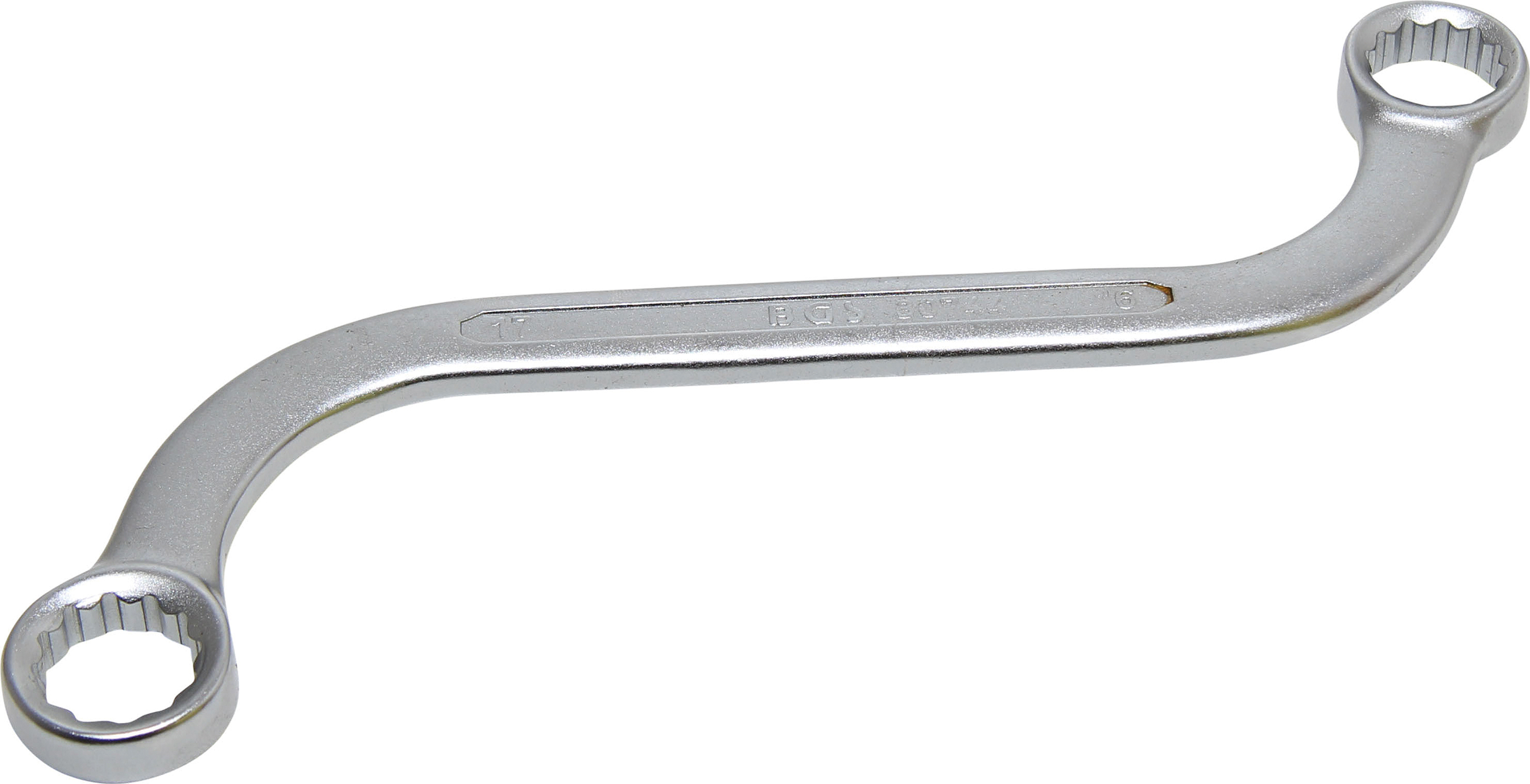 BGS S-Form Doppel-Ringschlüssel Zwölfkant | SW 16 x 17 mm
