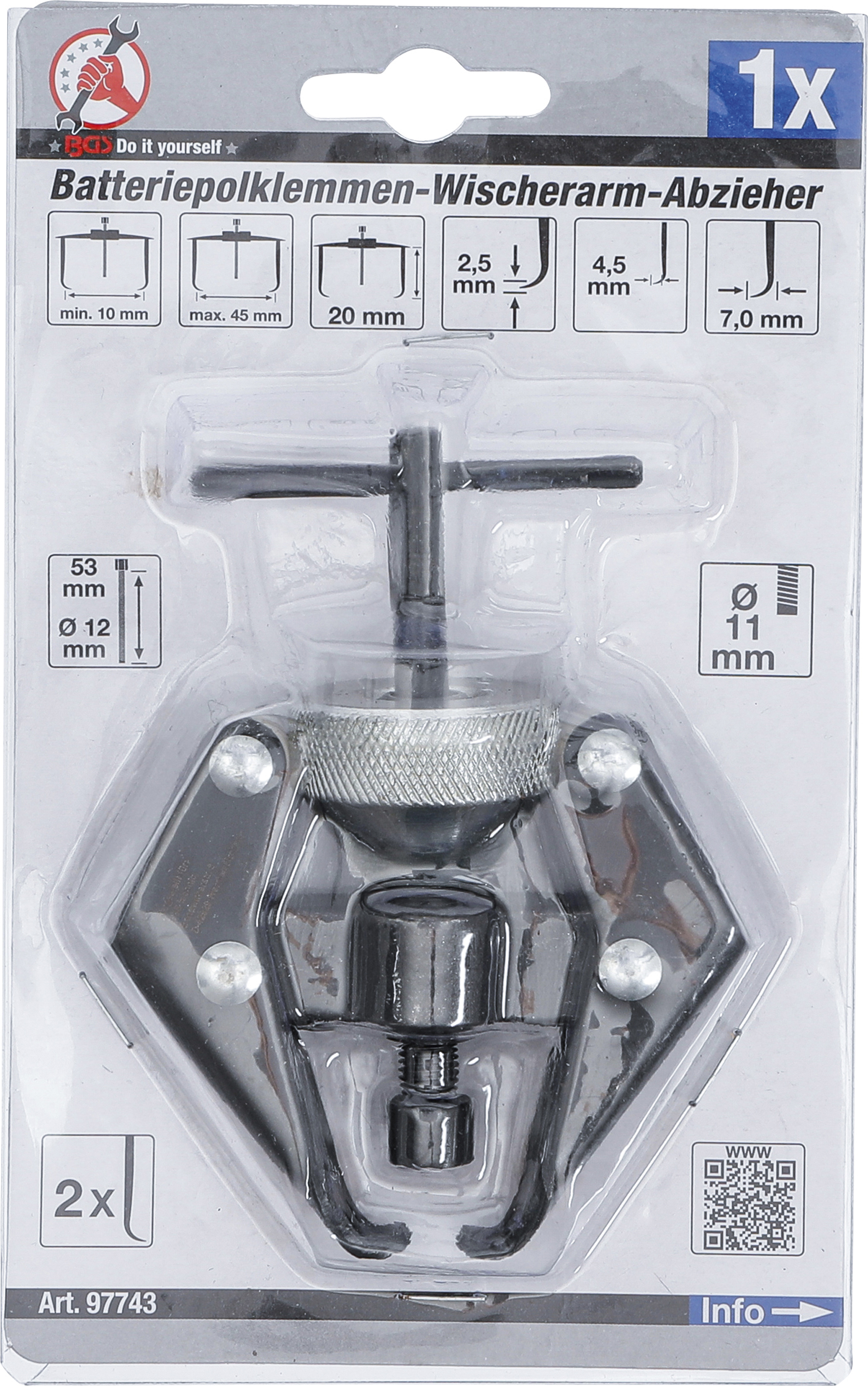 BGS Polklemmen-, Wischerarm-Abzieher, 2-armig