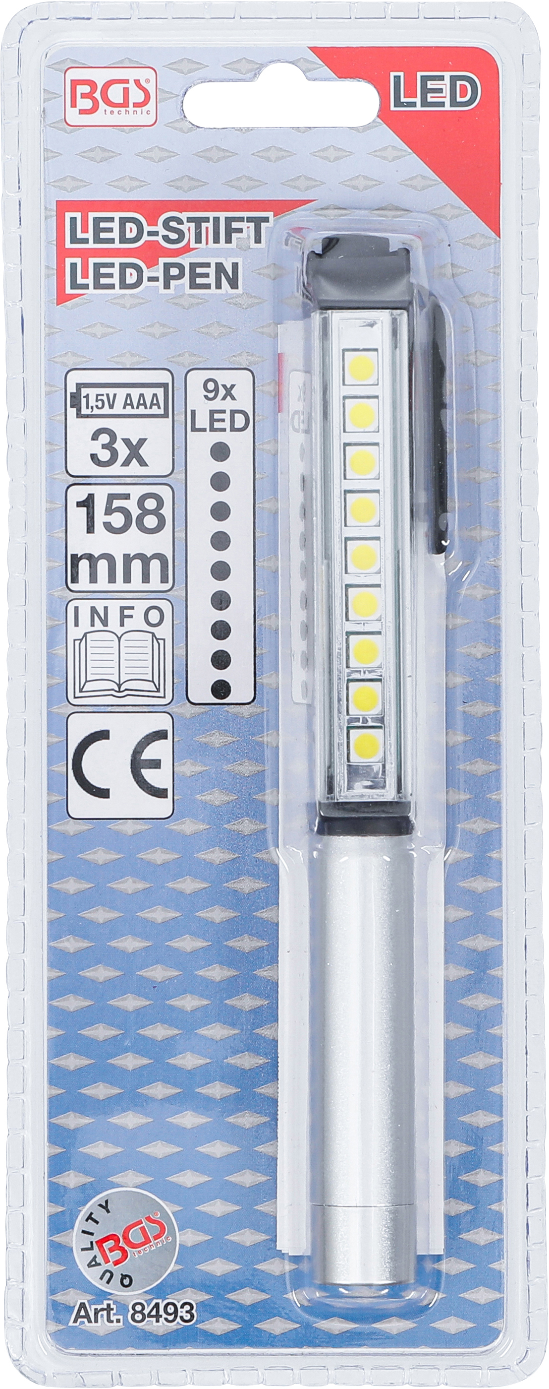 BGS Aluminium-LED-Stift mit 9 LEDs