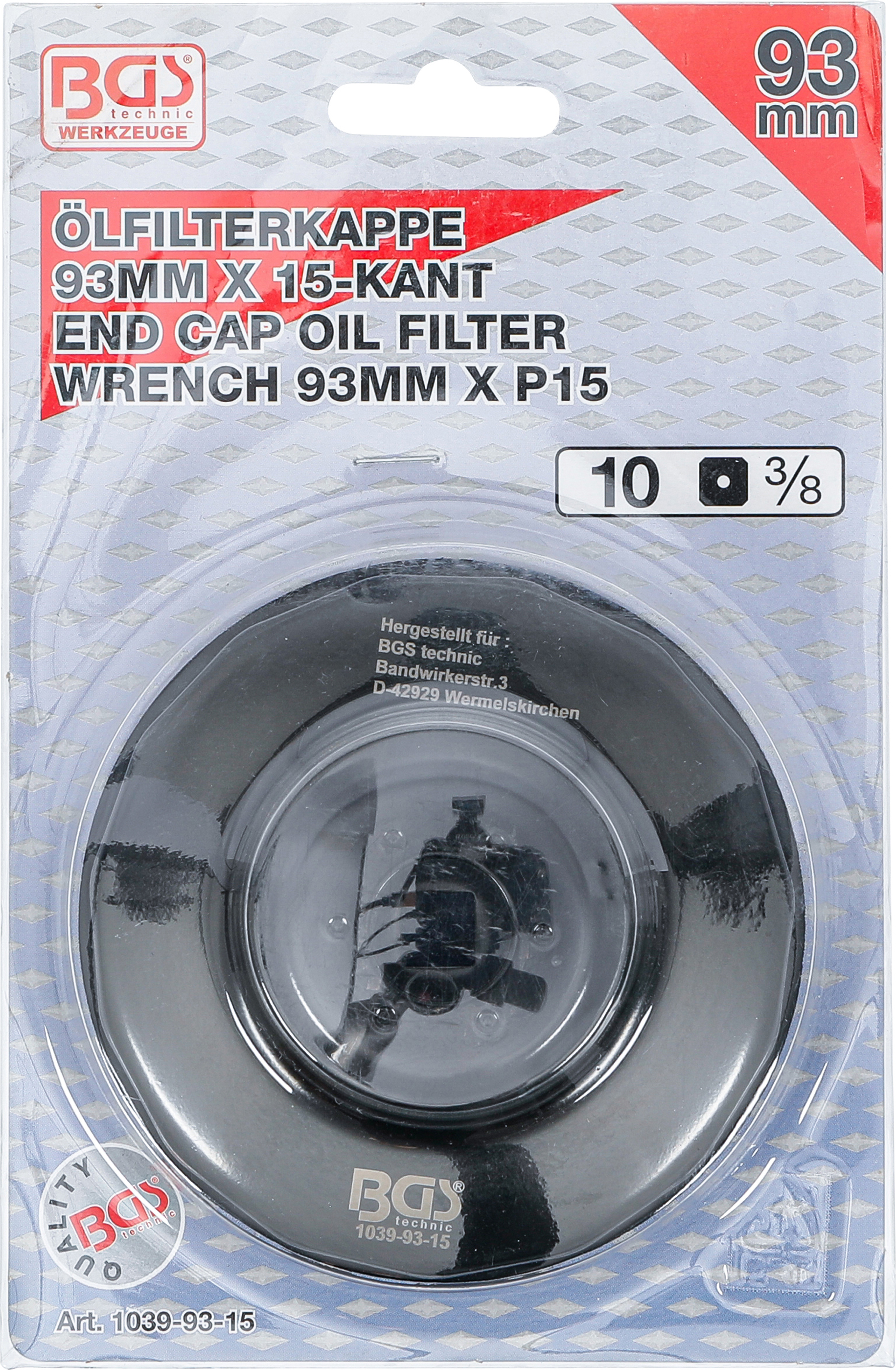 BGS Ölfilterschlüssel | 15-kant | Ø 93 mm | für Honda, Mazda, Mitsubishi, Nissan, Volvo BGS Ölfilterschlüssel | 15-kant | Ø 93 mm | für Honda, Mazda, Mitsubishi, Nissan, Volvo