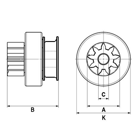 Freilaufgetriebe, Starter