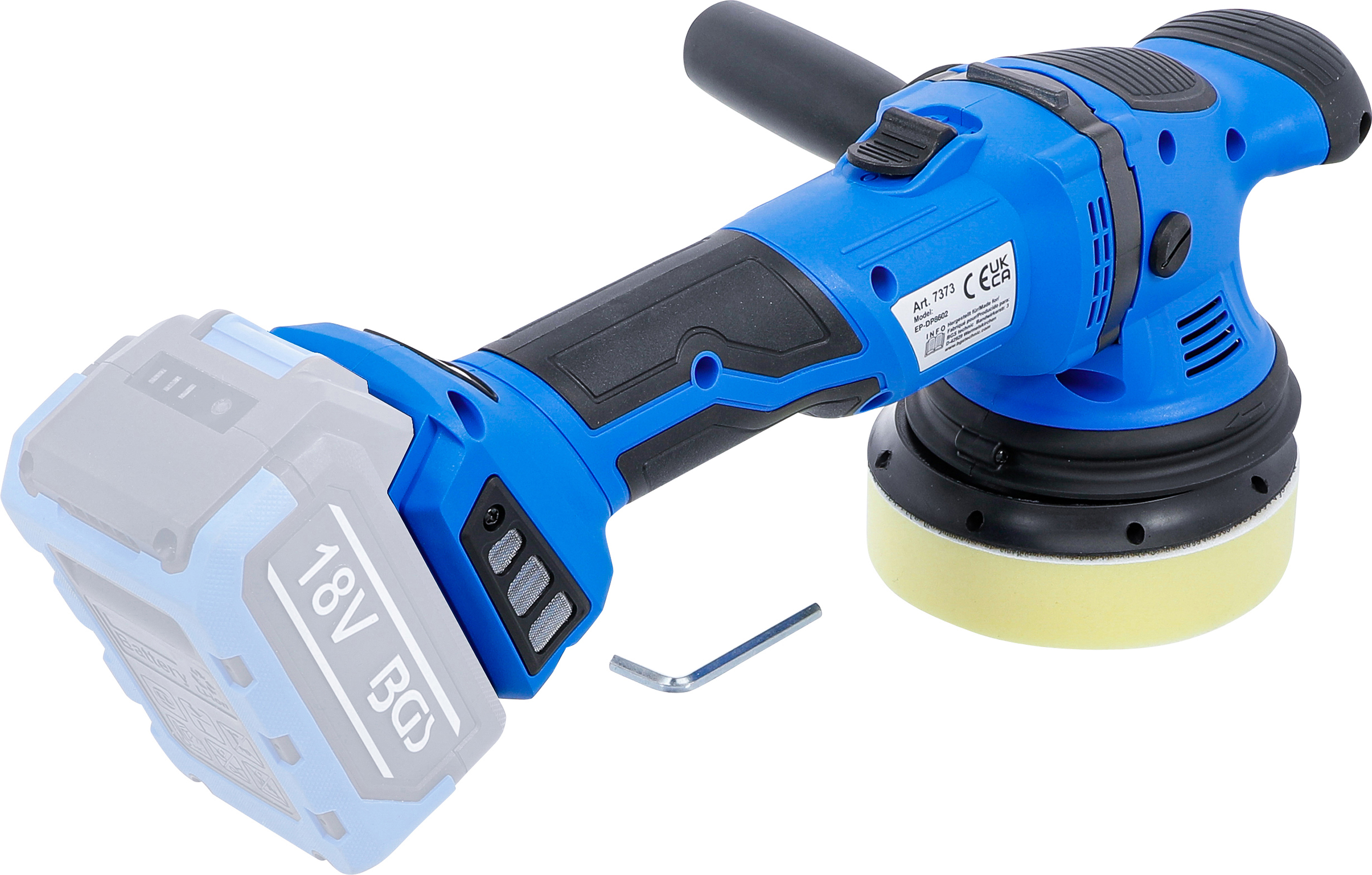 BGS Akku-Exzenter-Poliermaschinen-Satz | bürstenlos | 18 V | mit Akku und Schnell-Ladegerät