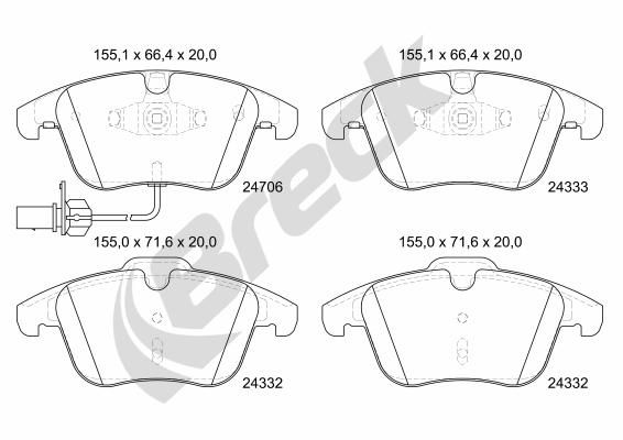 Bremsbelagsatz, Scheibenbremse