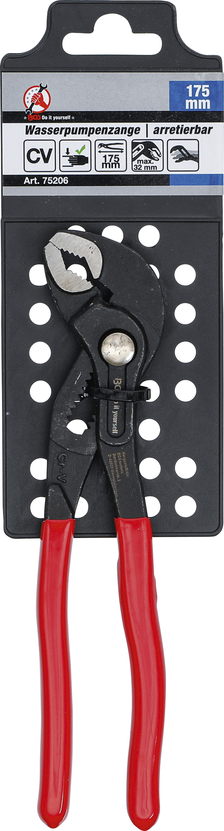 BGS Wasserpumpenzange | arretierbar | 175 mm