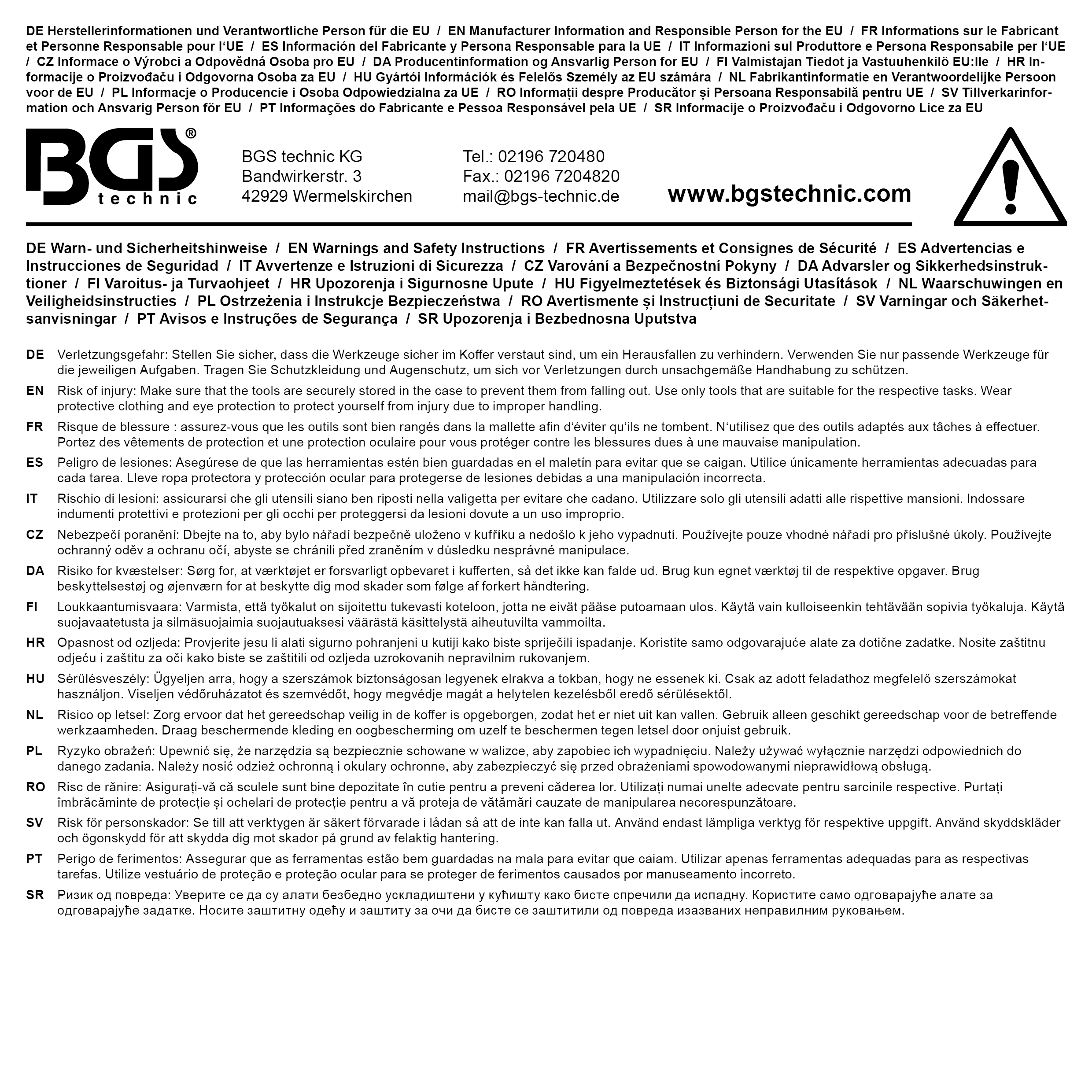 BGS Werkzeug-Tragekasten | Kunststoff | inkl. Werkzeug-Sortiment | 11-tlg.