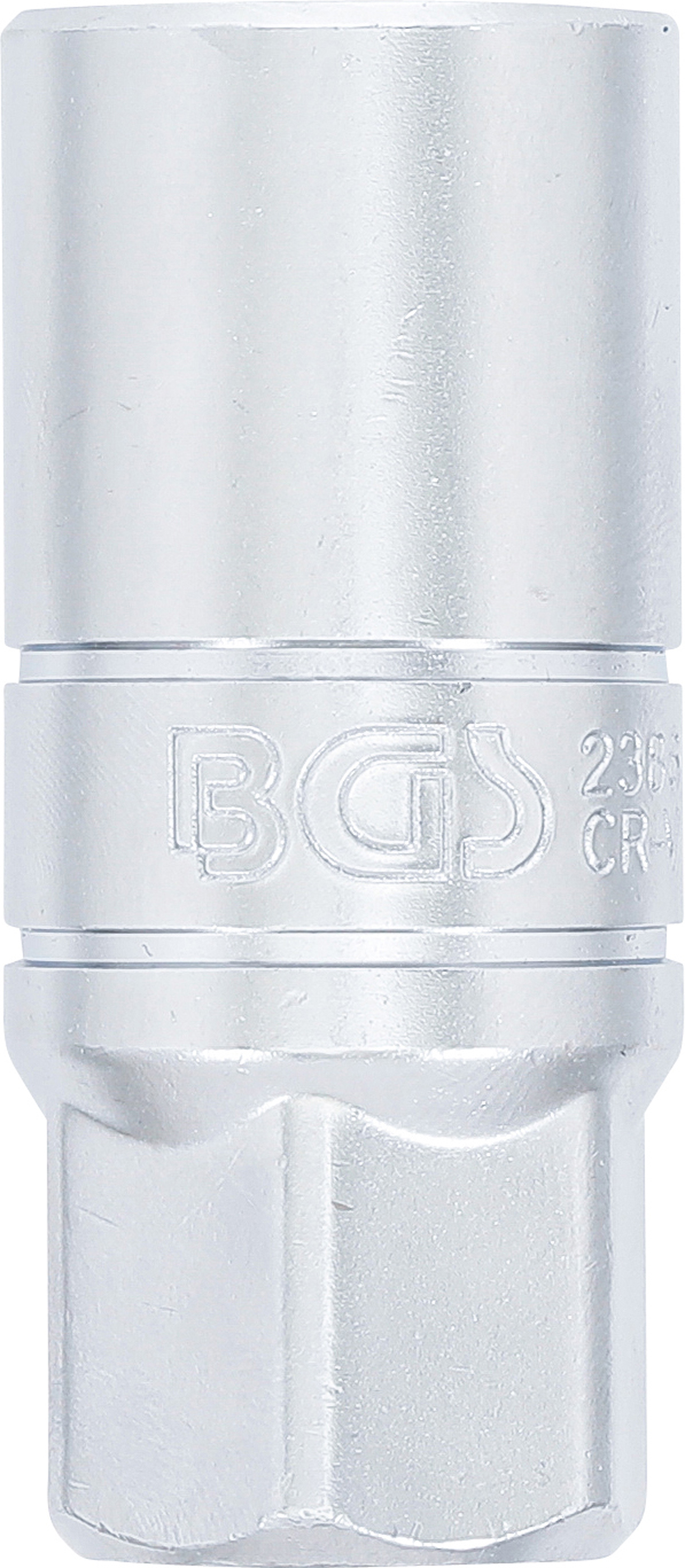 BGS Zündkerzen-Einsatz mit Haltegummi, Zwölfkant | Antrieb Innenvierkant 12,5 mm (1/2") | SW 21 mm