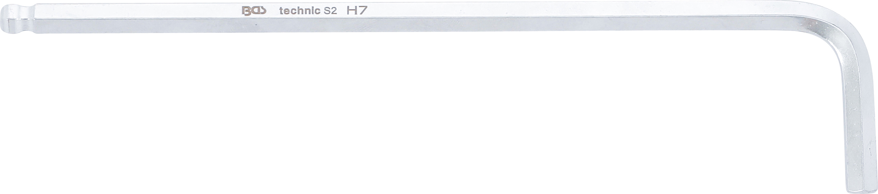 BGS Winkelschlüssel | extra lang | Innensechskant / Innensechskant mit Kugelkopf 7 mm