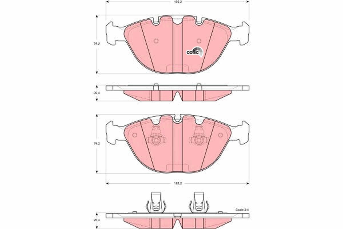 Bremsbelagsatz, Scheibenbremse