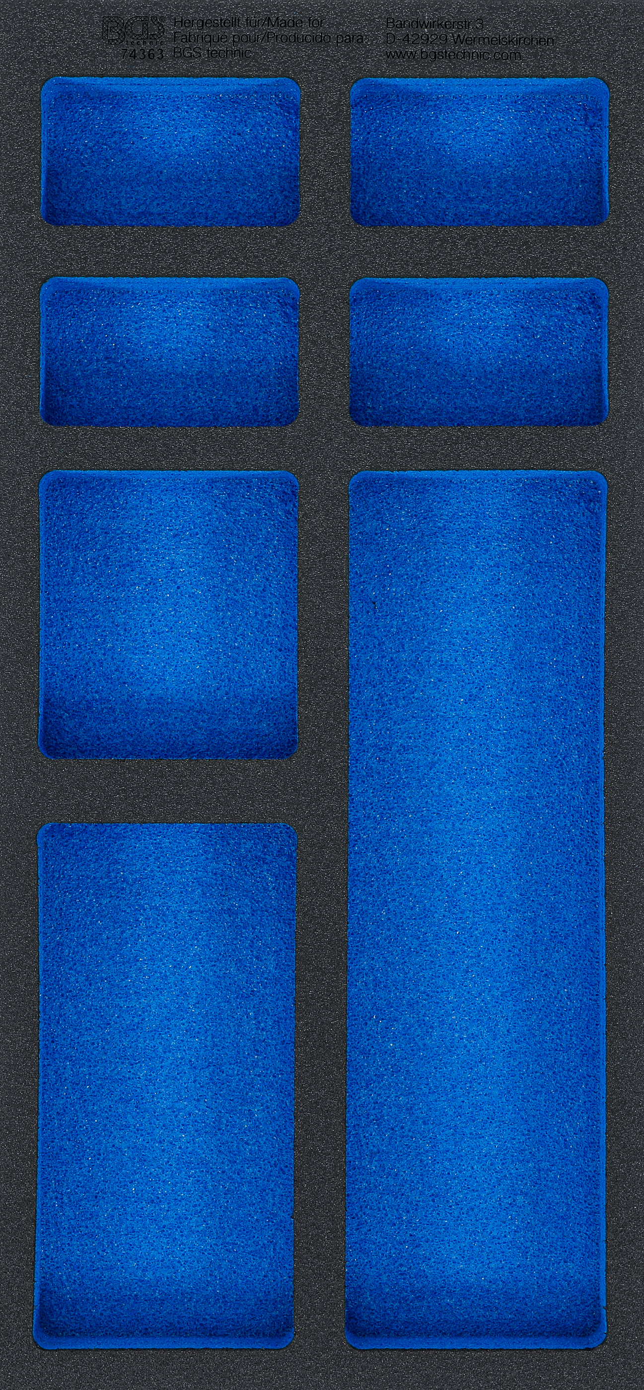 BGS Werkstattwageneinlage 1/3, leer: 7 Ablagefächer | 408 x 189 x 32 mm