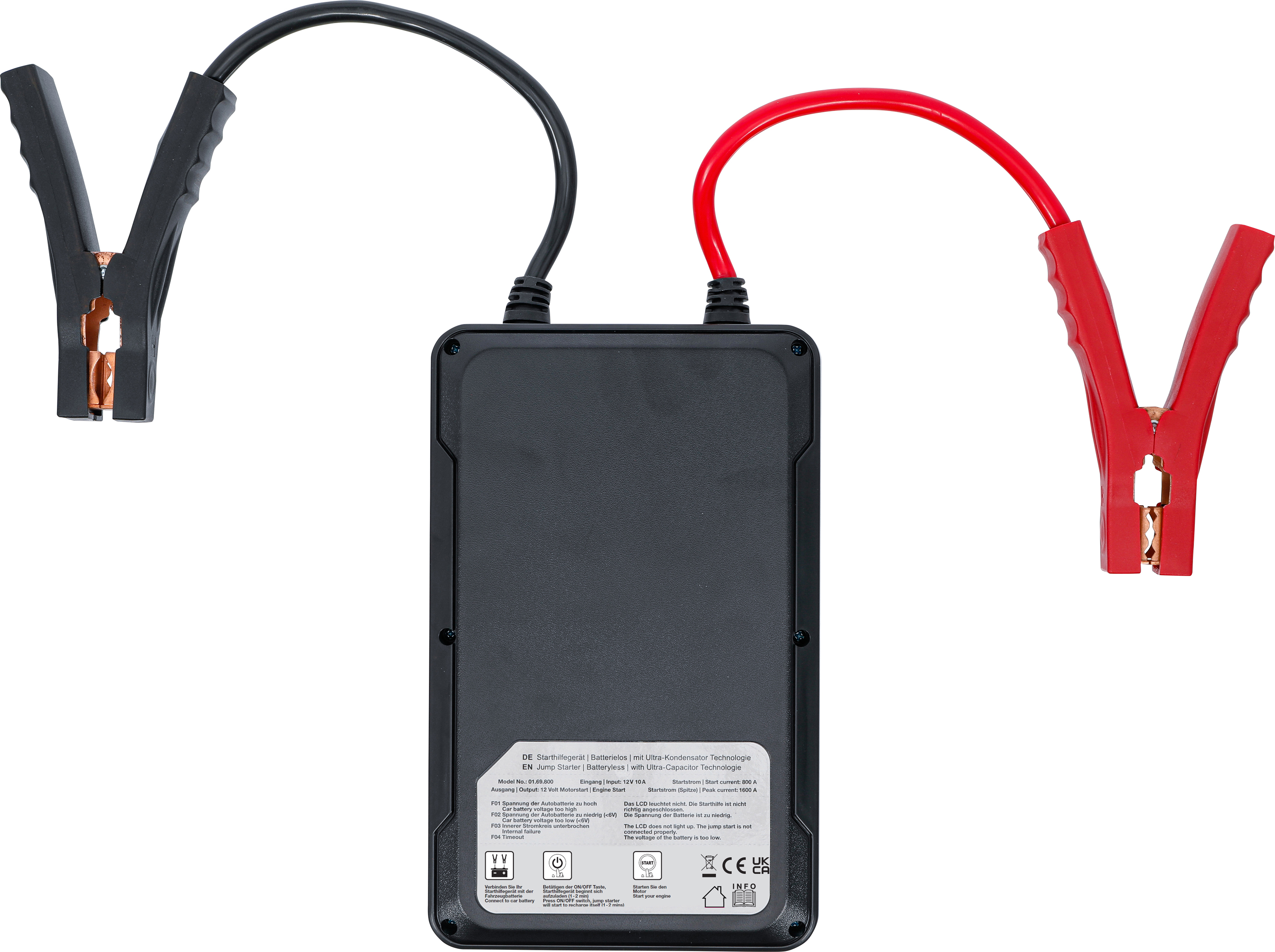 BGS Starthilfegerät | Batterielos | mit Ultra-Kondensator Technologie | 12 V / 800 A / 1600 A