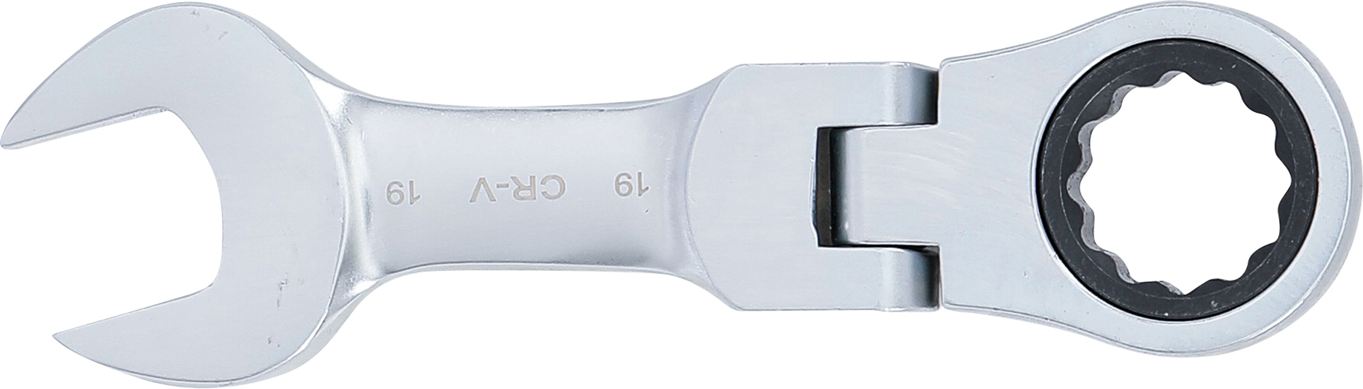 BGS Ratschenring-Maulschlüssel | kurz | abwinkelbar | SW 19 mm