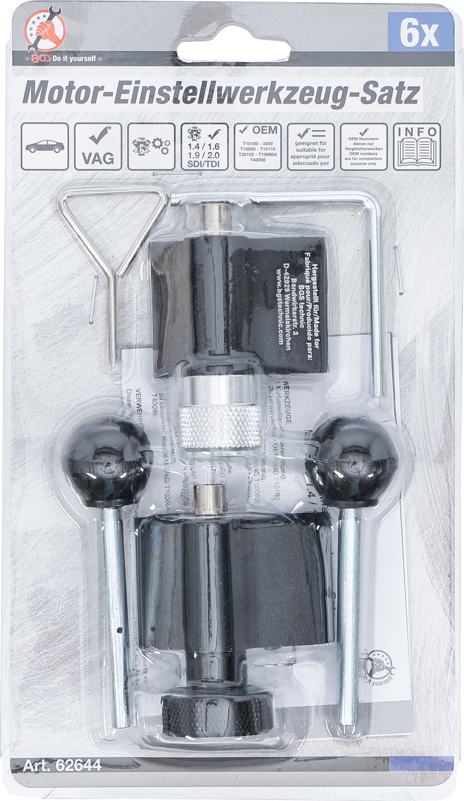 BGS Motor-Einstellwerkzeug-Satz | für VAG 1.4 / 1.6 / 1.9 / 2.0 SDI/TDI