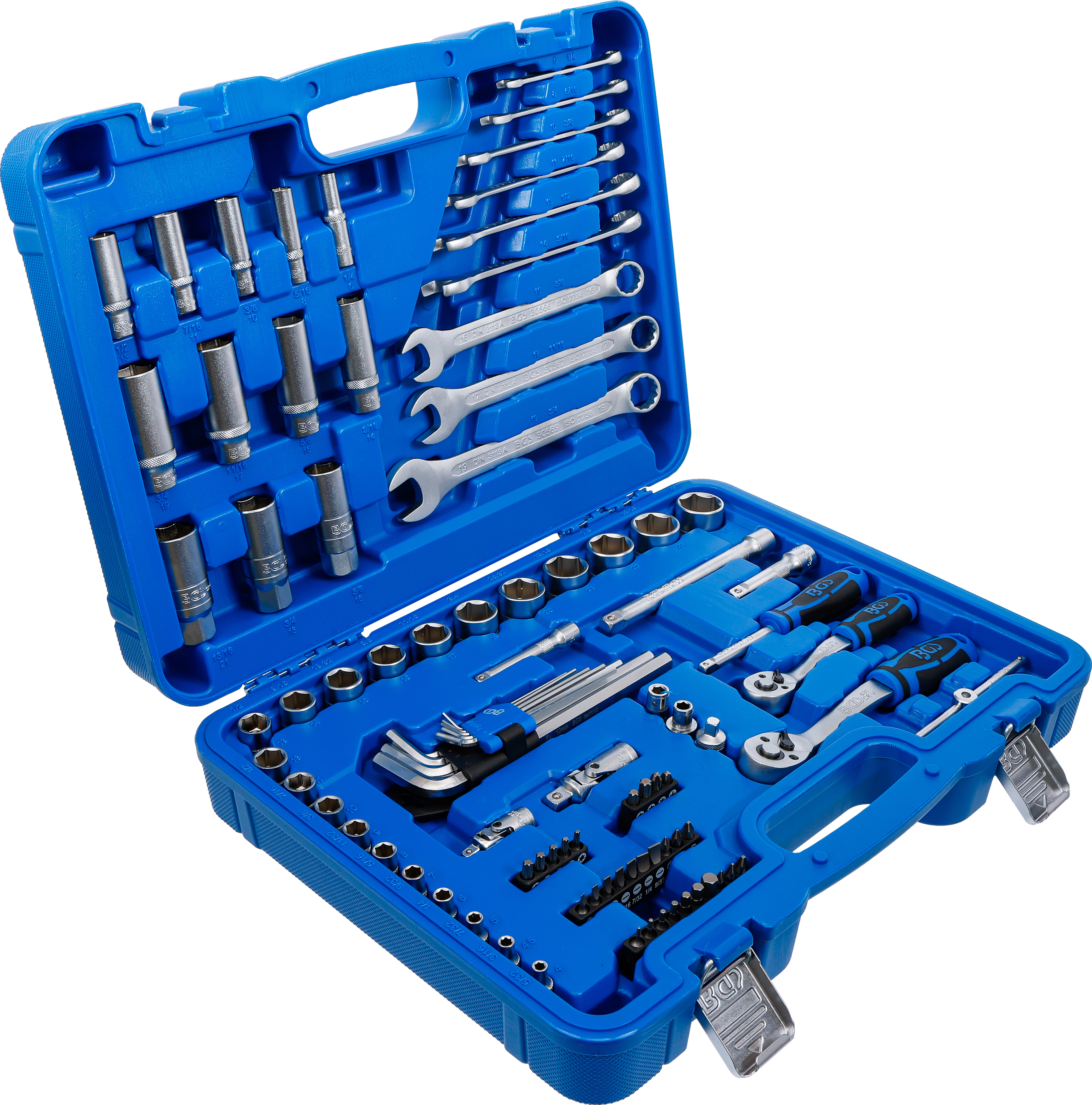 BGS Steckschlüssel-Satz Sechskant | Antrieb 6,3 mm (1/4") / 10 mm (3/8") | 92-tlg.