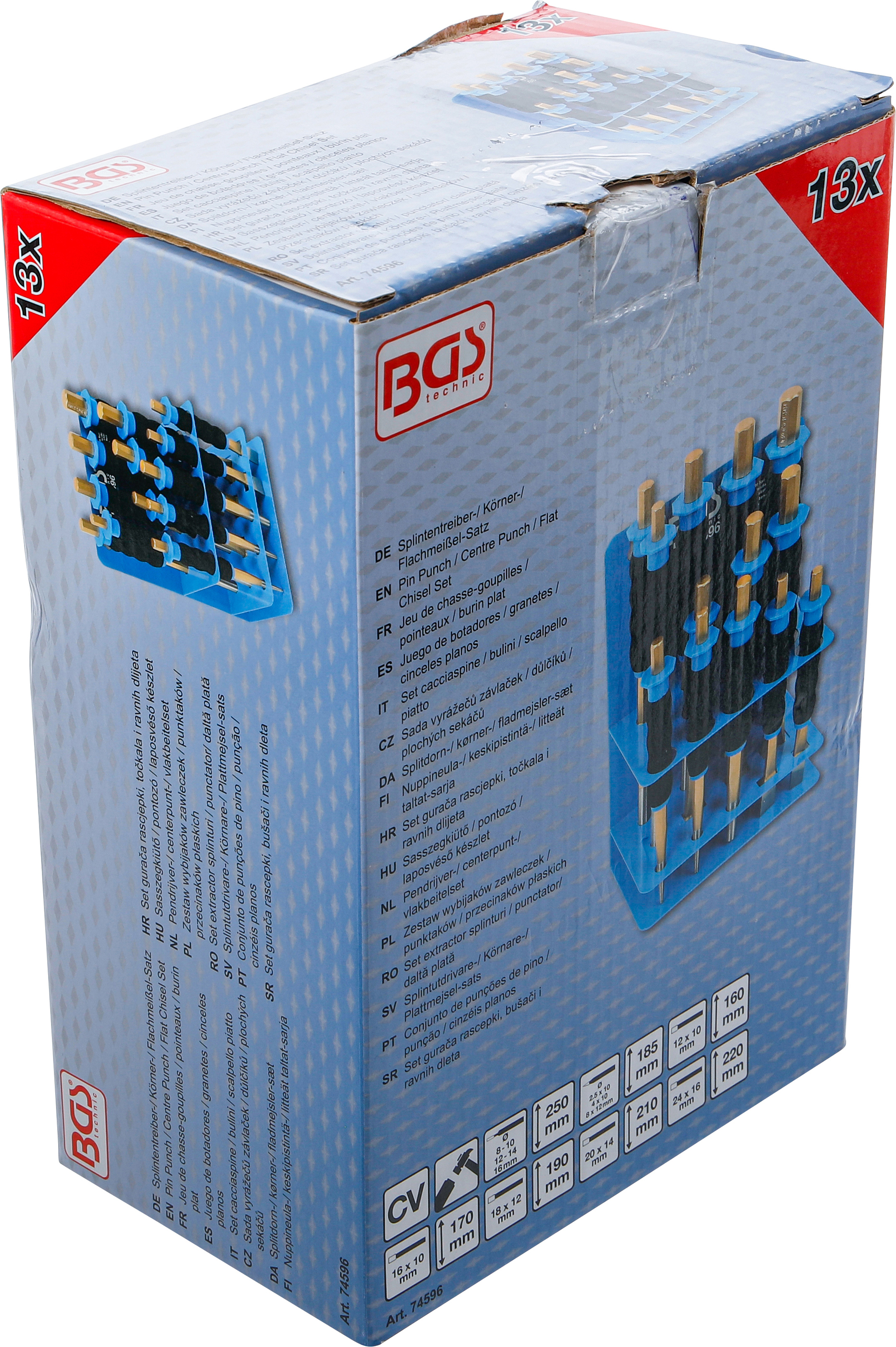 BGS Splintentreiber-/ Körner-/ Flachmeißel-Satz | mit Handschutz | 13-tlg.