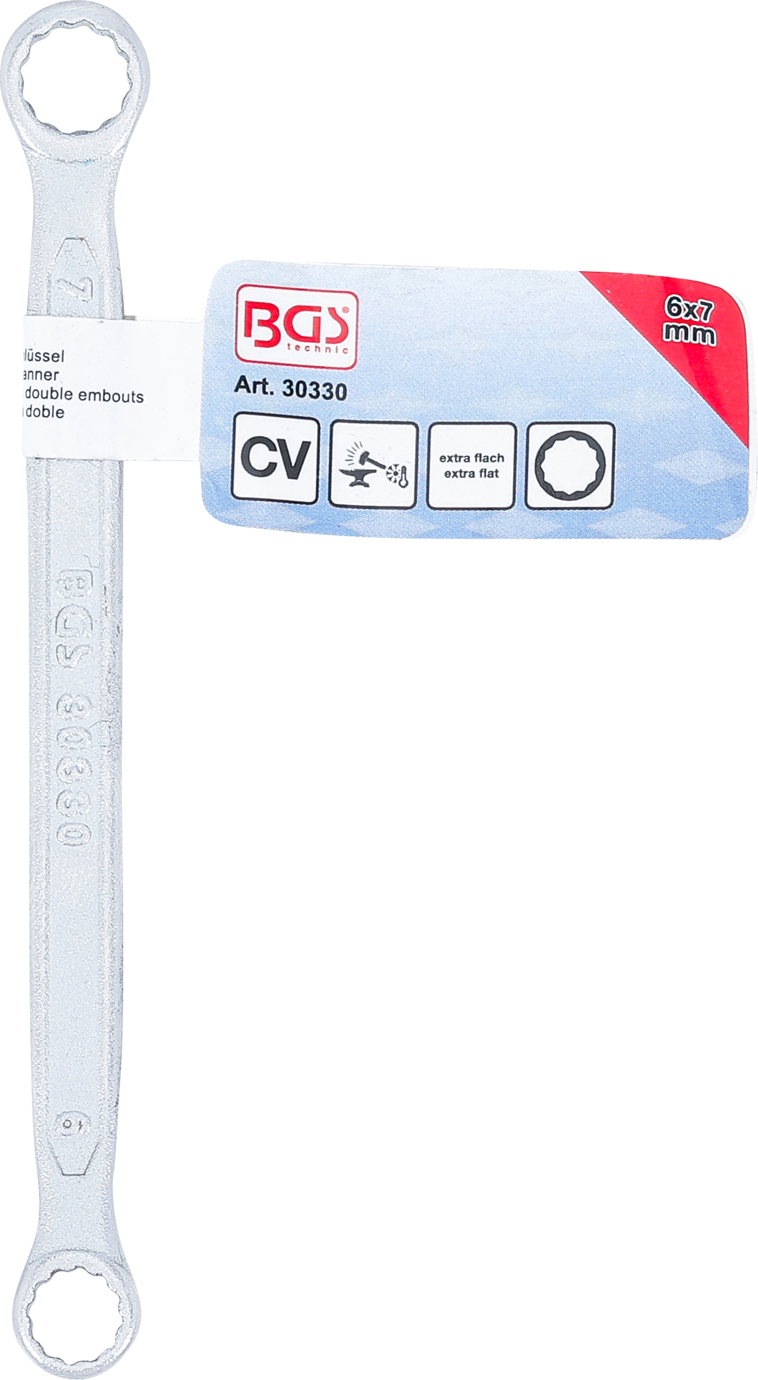 BGS Doppel-Ringschlüssel | extra flach | SW 6 x 7 mm