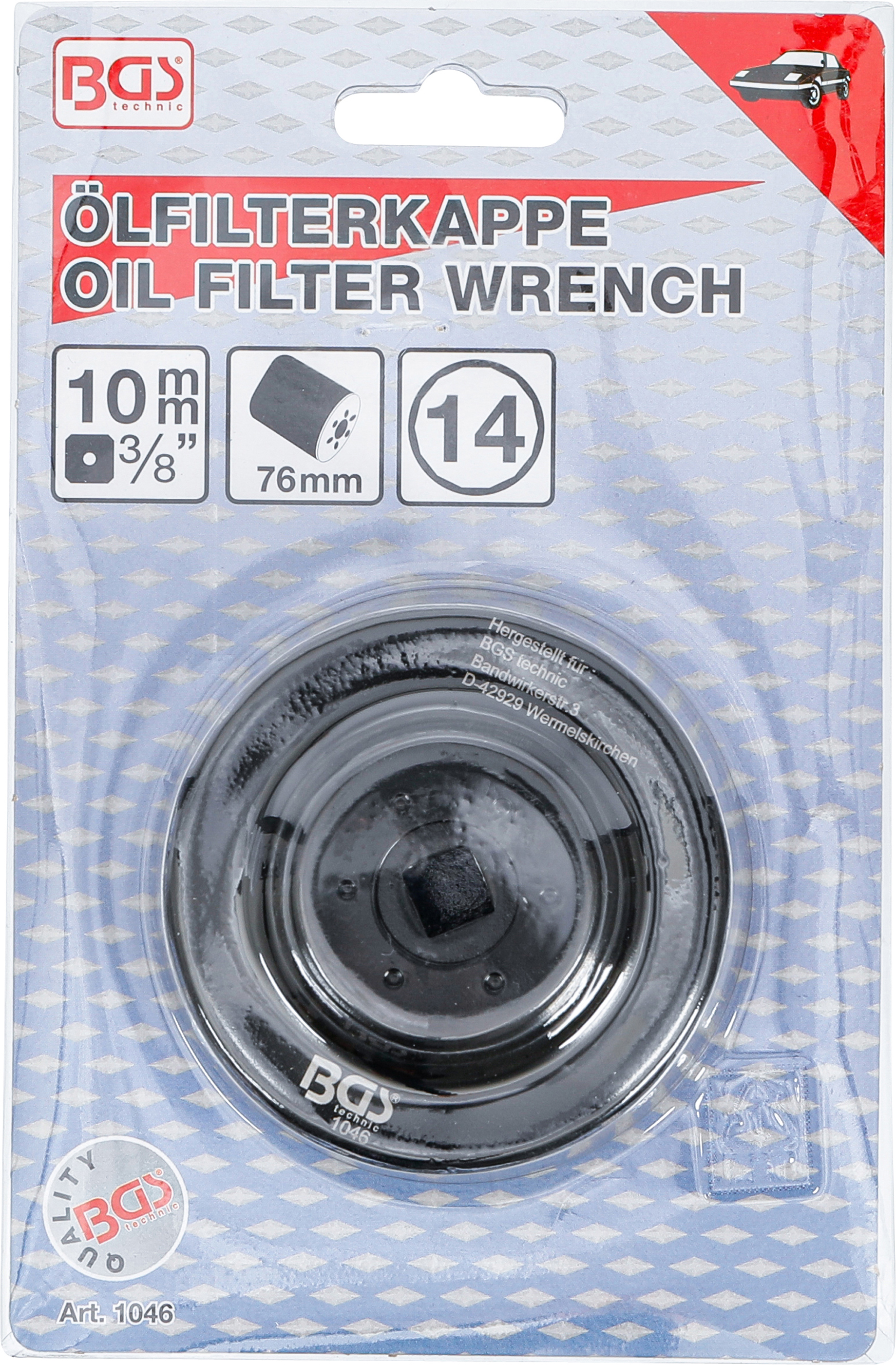 BGS Ölfilterschlüssel | 14-kant | Ø 76 mm | für VW, Porsche, Mercedes-Benz, BMW, Audi, Opel