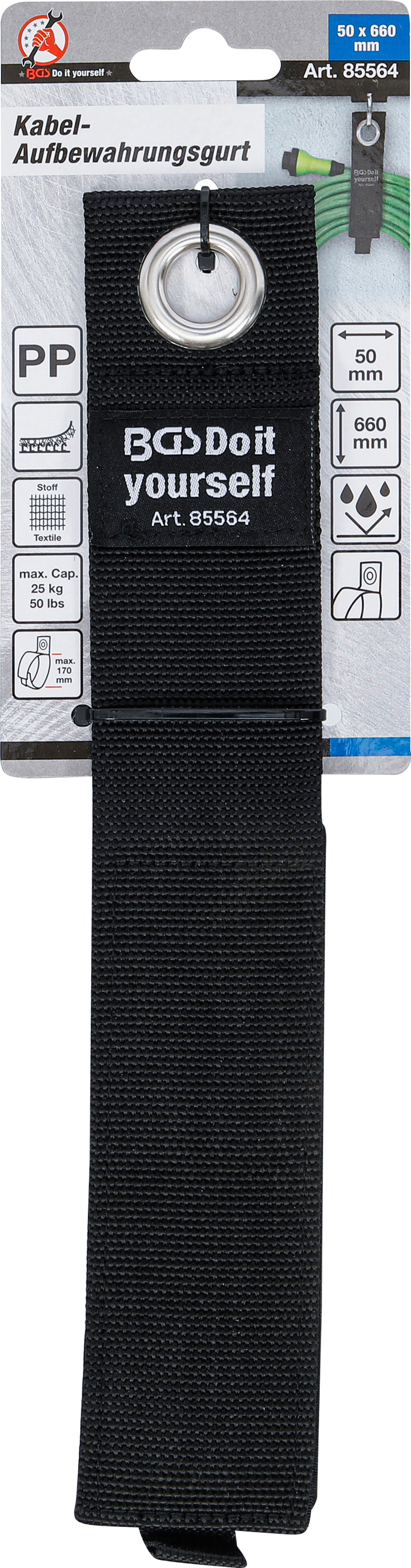 BGS Kabel-Aufbewahrungsgurt | verstellbar | 50 x 660 mm
