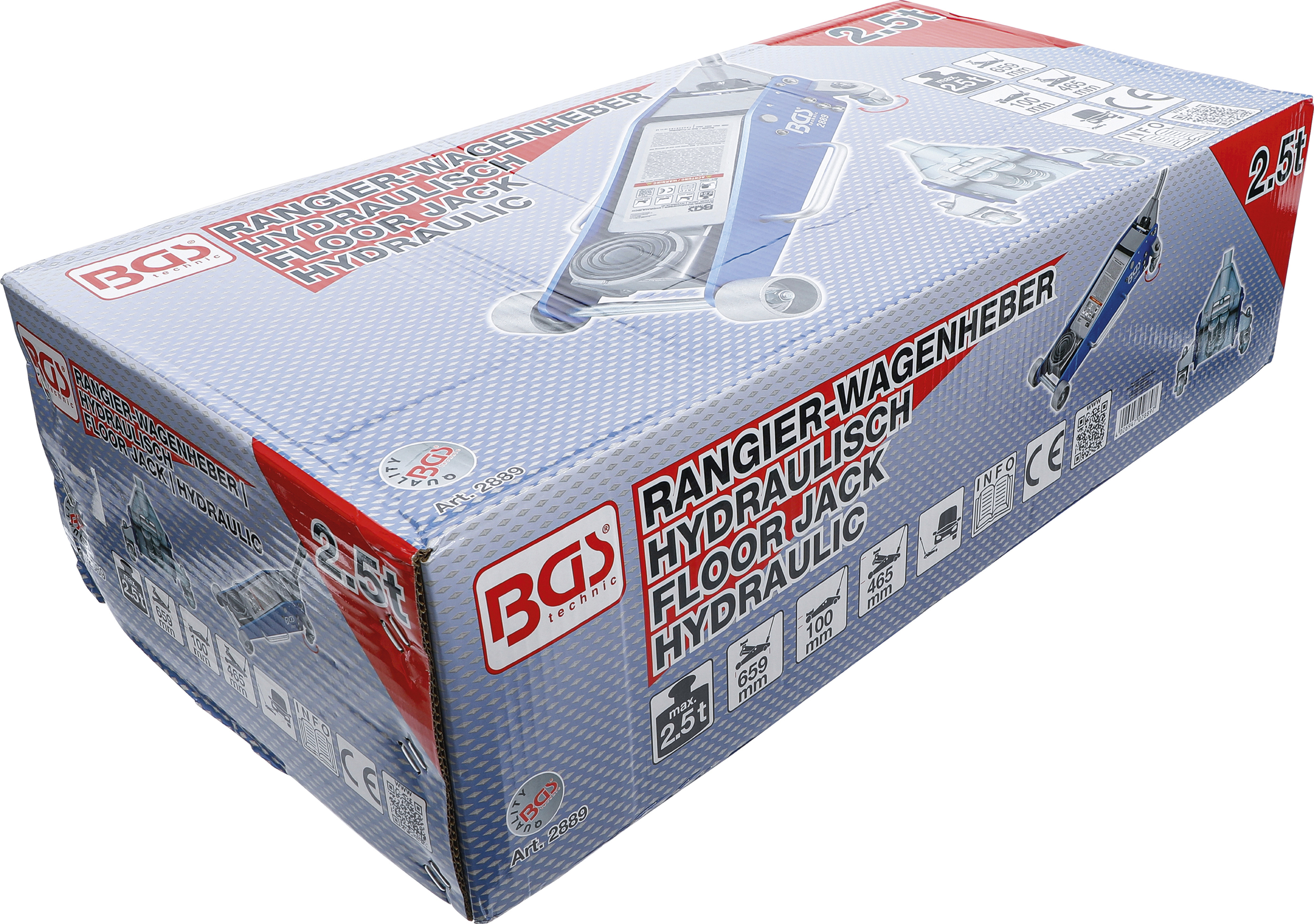 BGS Rangier-Wagenheber | hydraulisch | Aluminium-Stahl-Konstruktion | 2,5 t