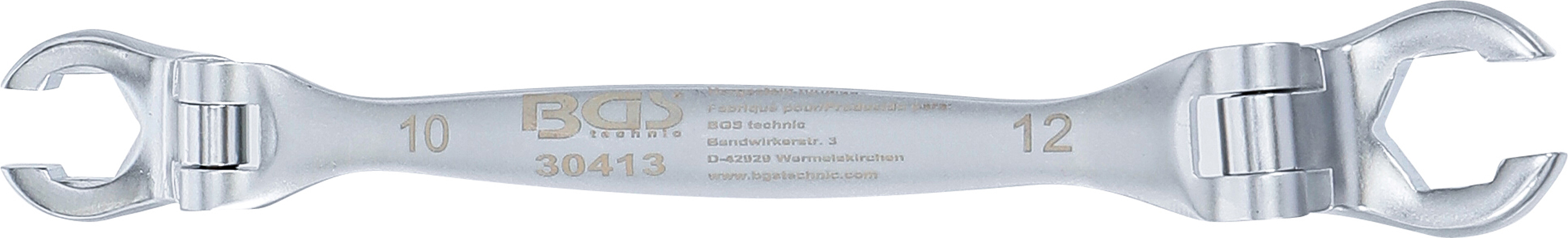 BGS Offener Doppel-Ringschlüssel für Bremsleitungen und Gelenke | SW 10 x 12 mm