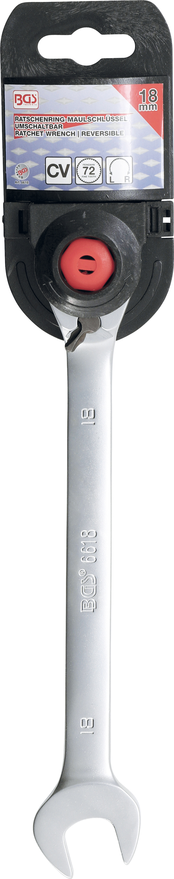 BGS Ratschenring-Maulschlüssel | umschaltbar | SW 18 mm