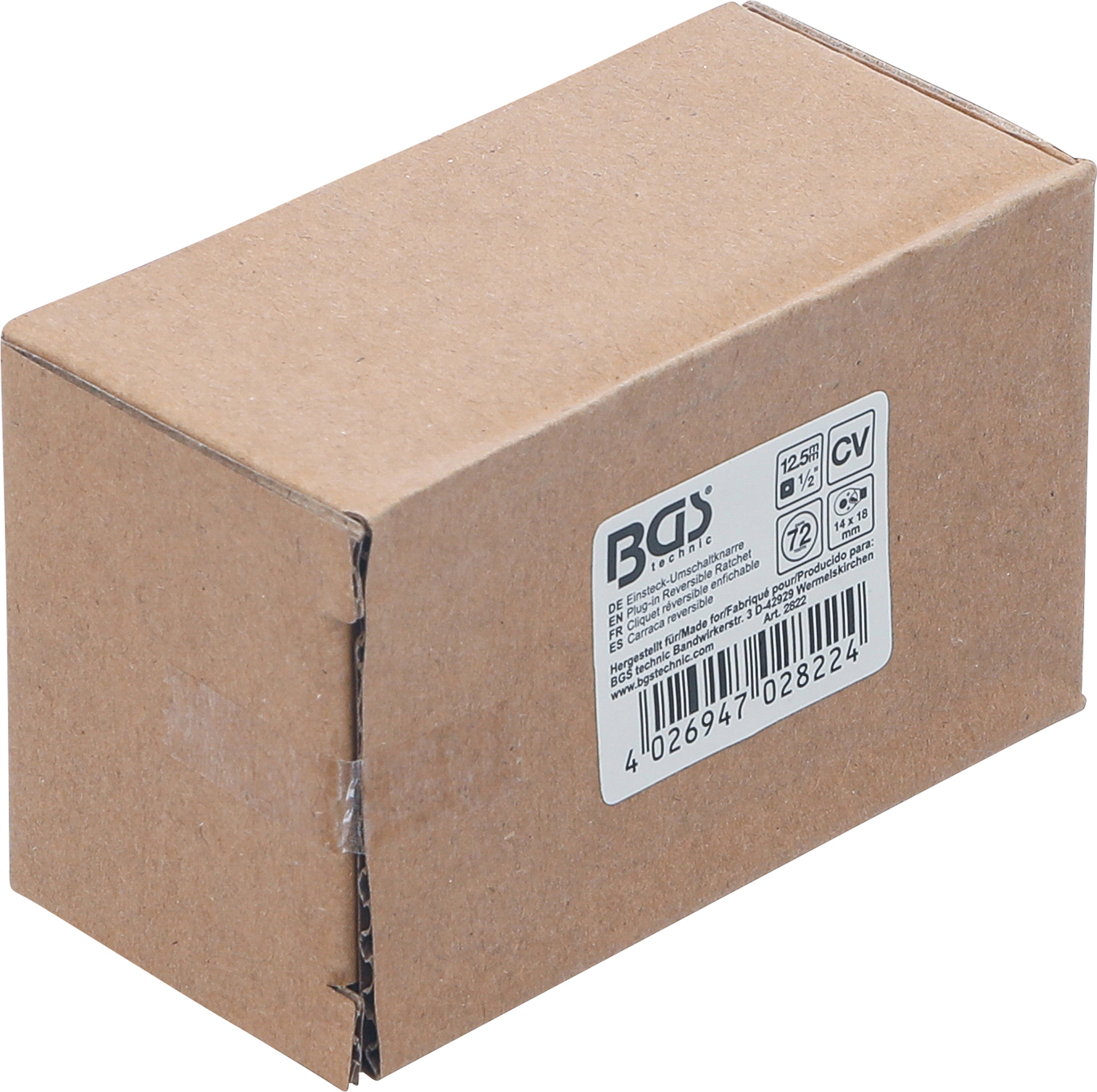 BGS Einsteck-Umschaltknarre | 12,5 mm (1/2") | Aufnahme 14 x 18 mm