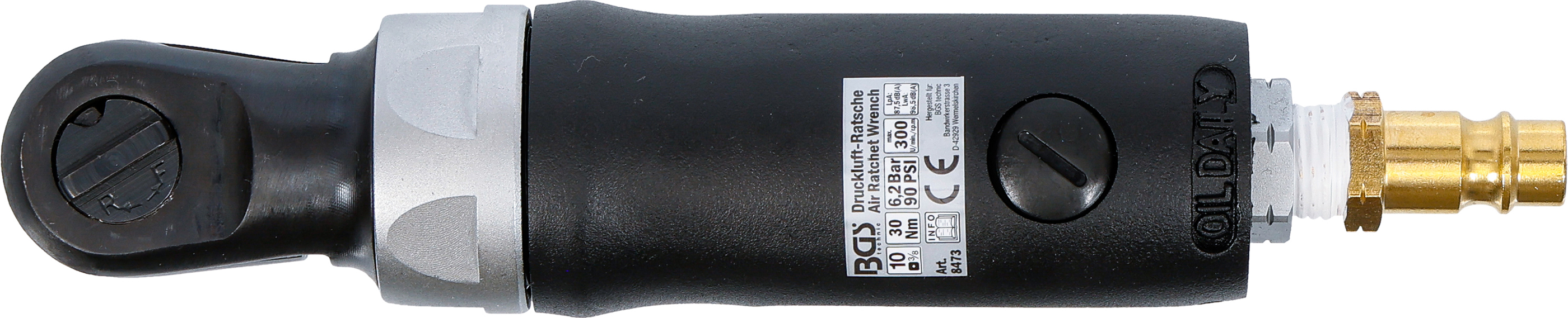 BGS Druckluft-Ratschenschrauber | 10 mm (3/8") | 54 Nm | extra kurz