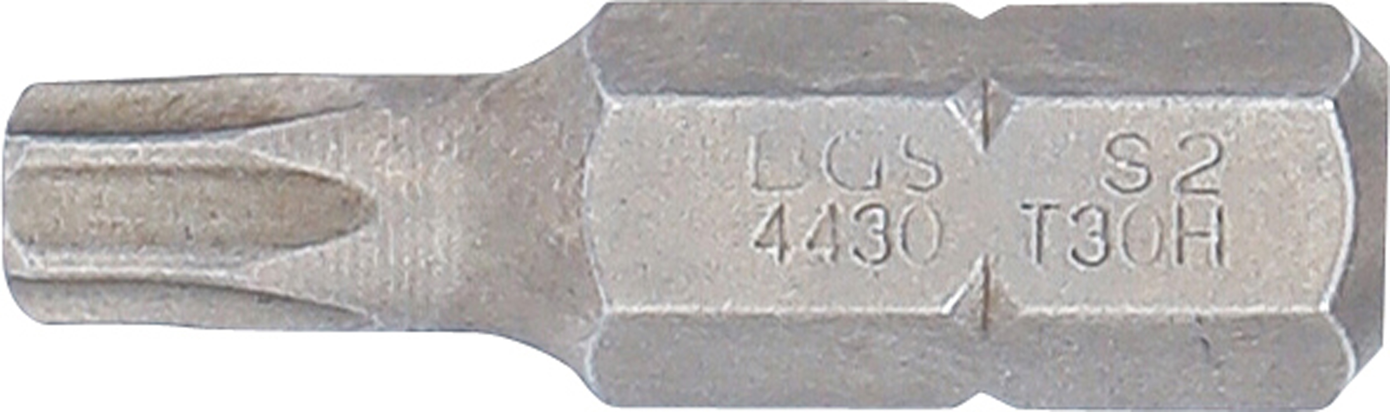 BGS Bit | Länge 30 mm | Antrieb Außensechskant 8 mm (5/16") | T-Profil (für Torx) mit Bohrung T30