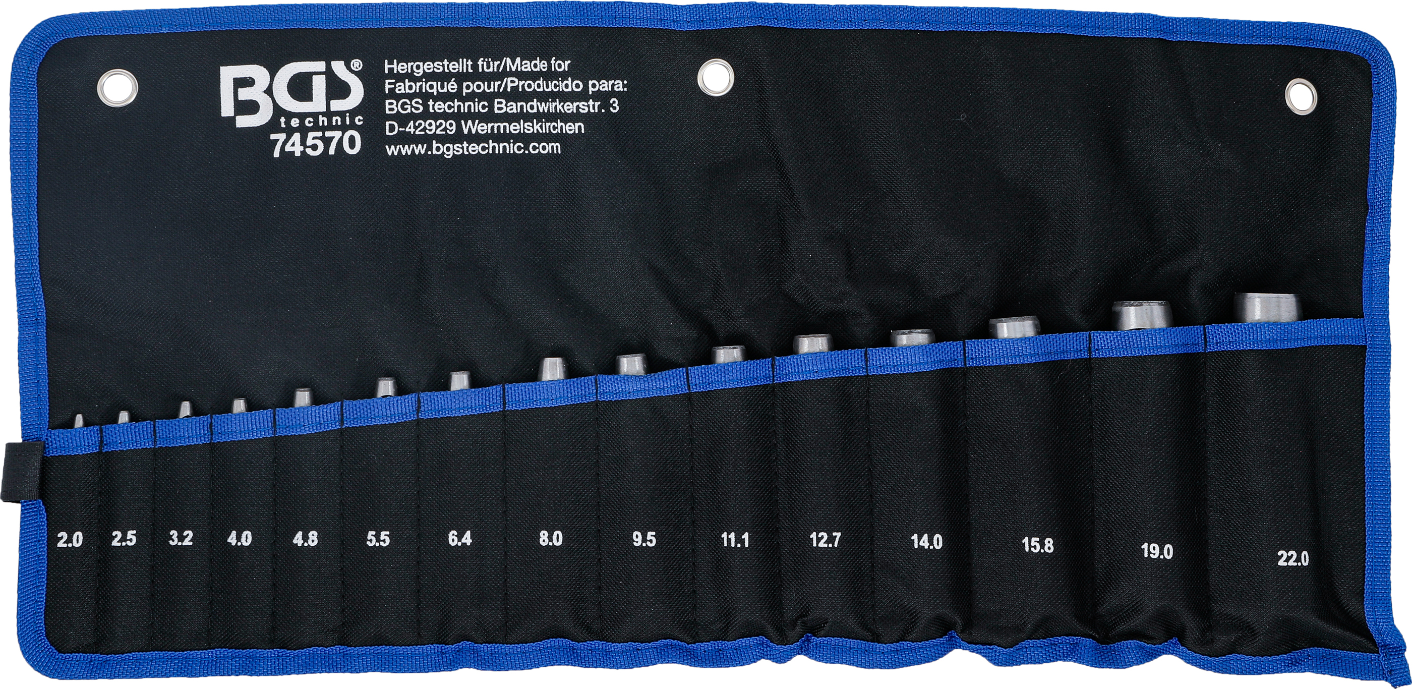 BGS Locheisen-Satz | 2 - 22 mm | 15-tlg.