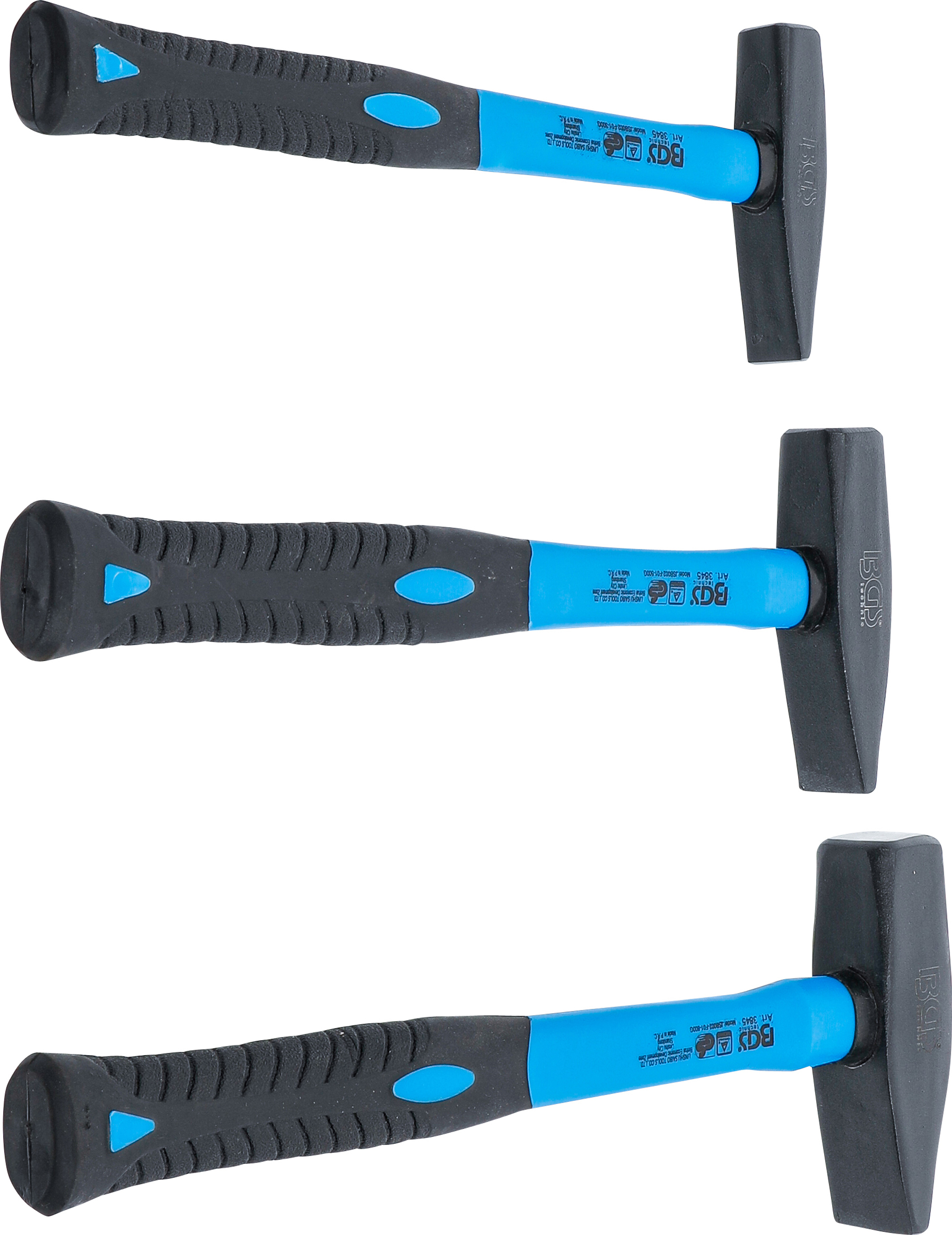 BGS Schlosserhammer-Satz | Fiberglasstiel | DIN 1041 | 300 / 500 / 800 g | 3-tlg.