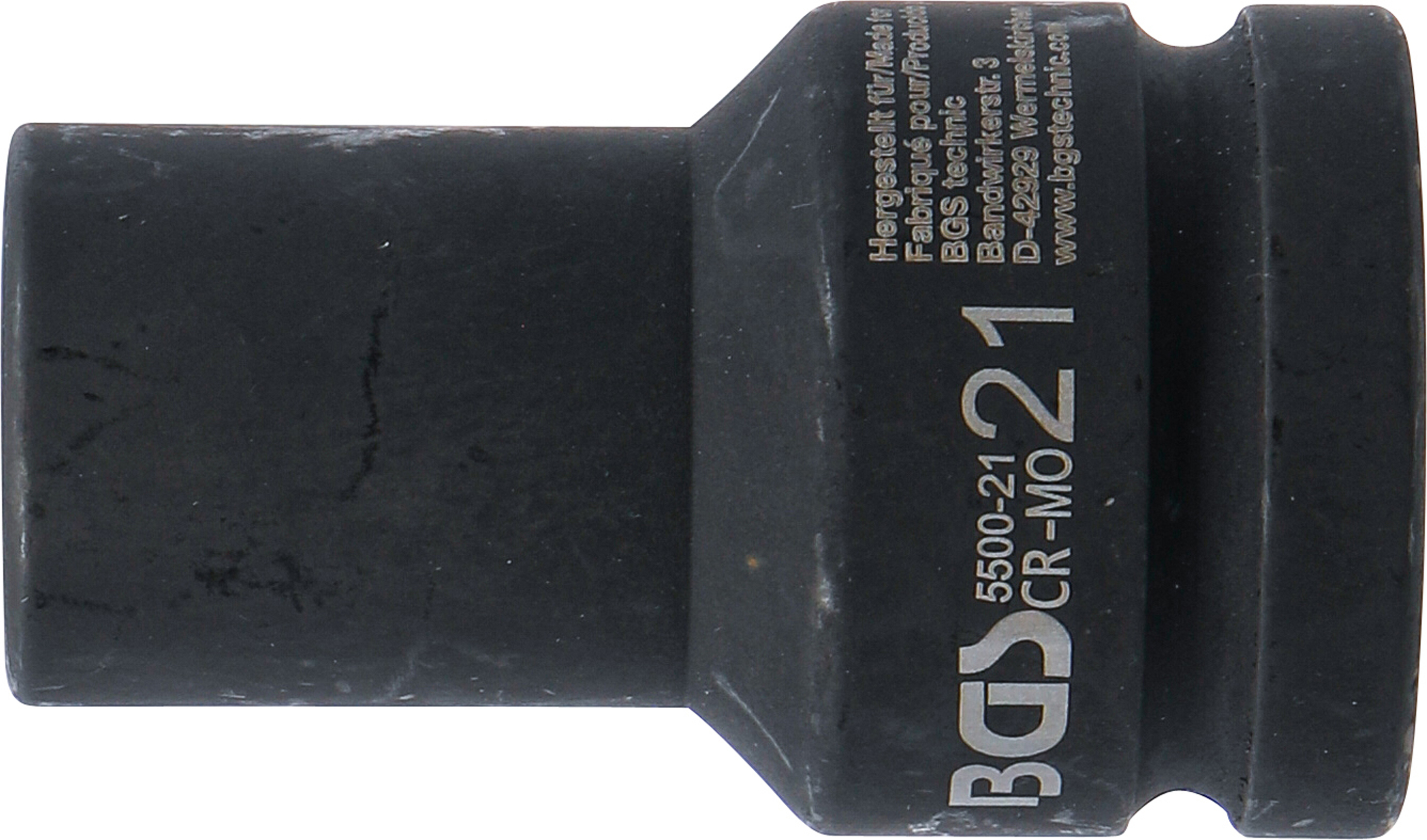 BGS Kraft-Steckschlüssel-Einsatz Sechskant, tief | Antrieb Innenvierkant 25 mm (1") | SW 21 mm