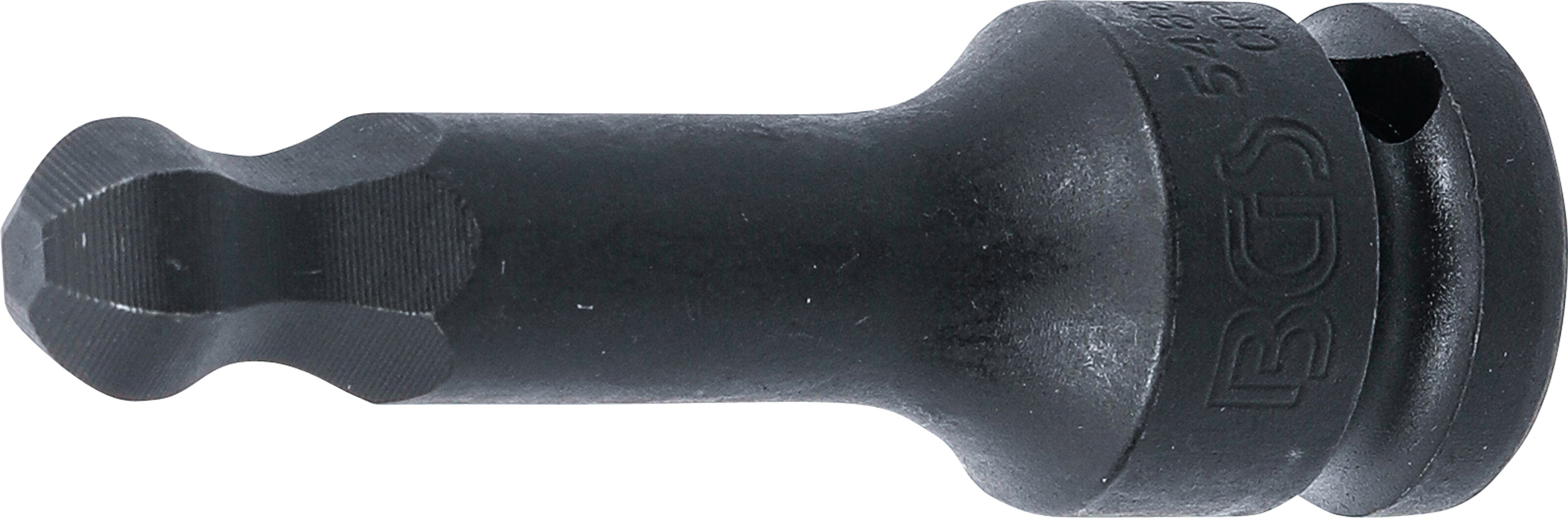 BGS Kraft-Bit-Einsatz | Länge 75 mm | Antrieb Innenvierkant 12,5 mm (1/2") | Innensechskant mit Kugelkopf 12 mm
